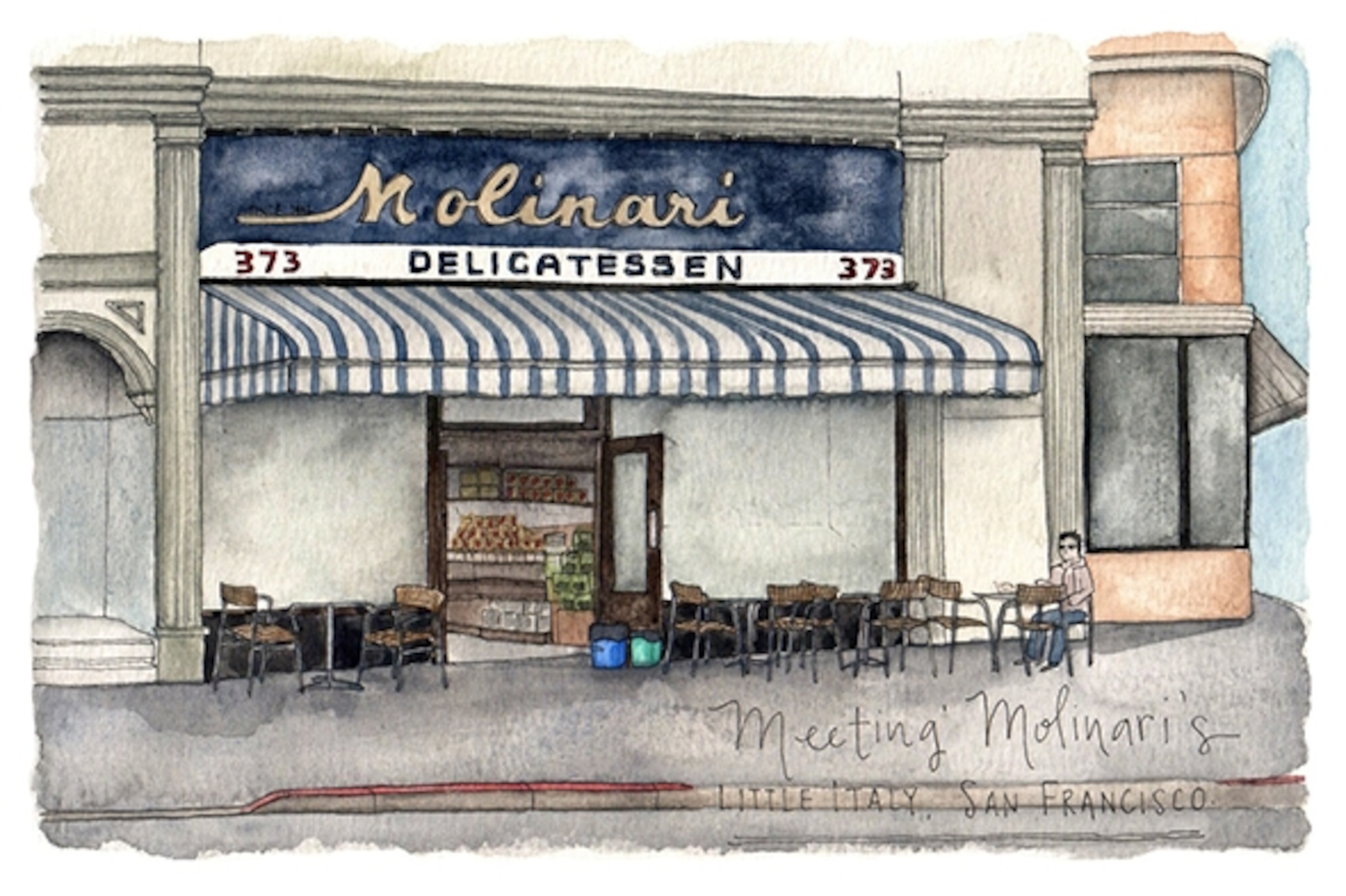 Little Italy in San Francisco, CA (Sketch by Candace Rose Rardon)