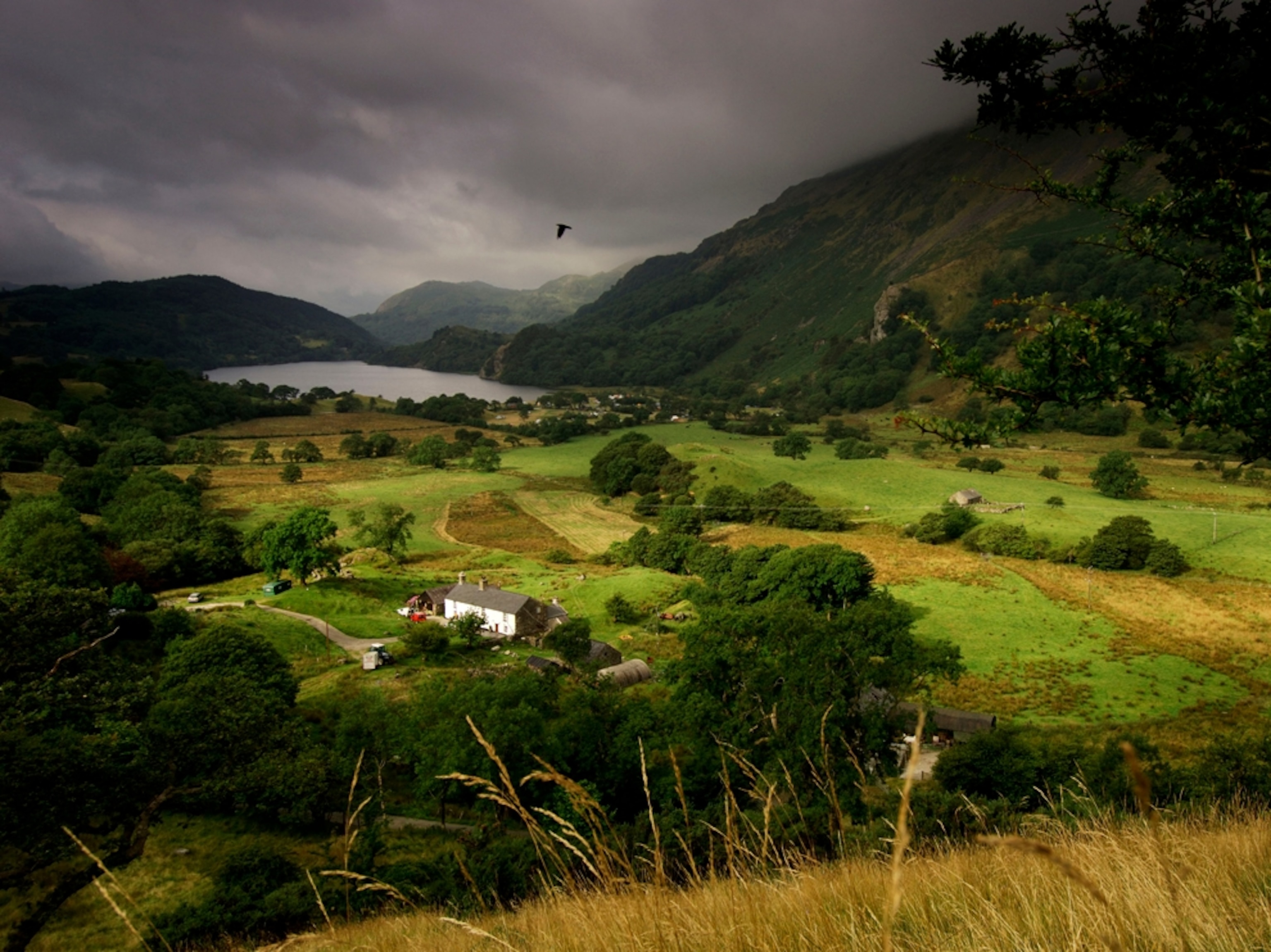 Nant Gwynant valley above the town of Beddgelert in North Wales