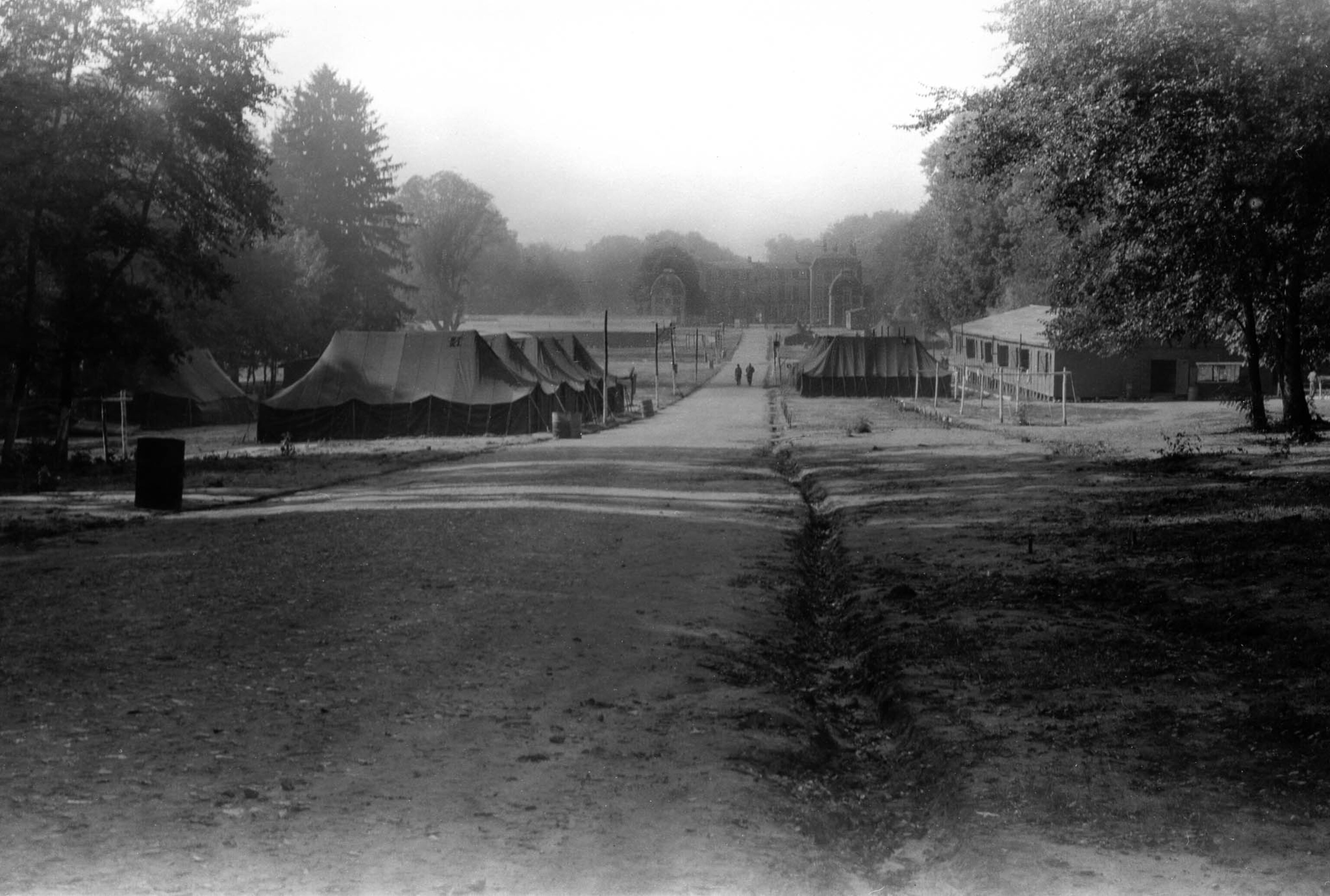 castle landscape with army tents