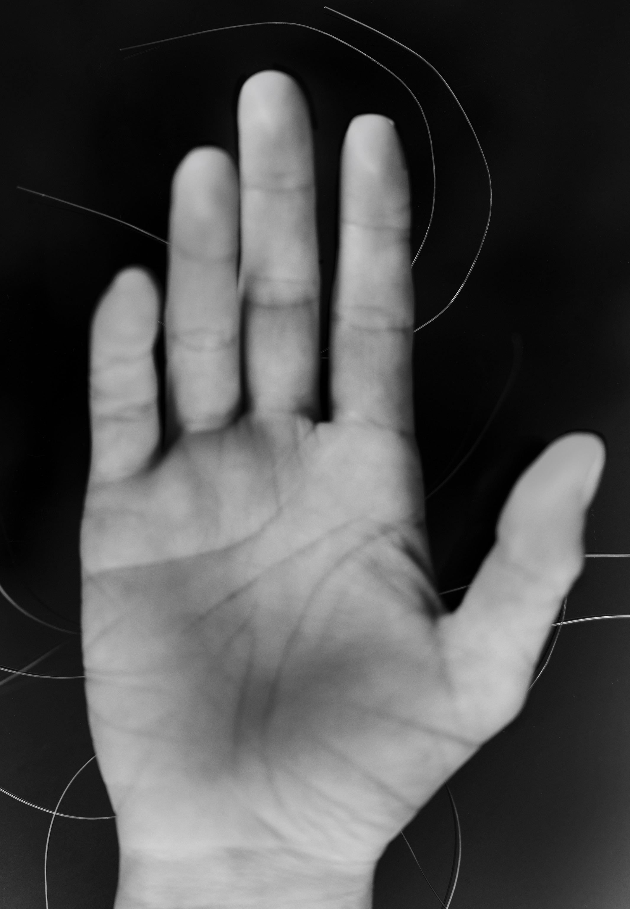 Open palm of human hand.