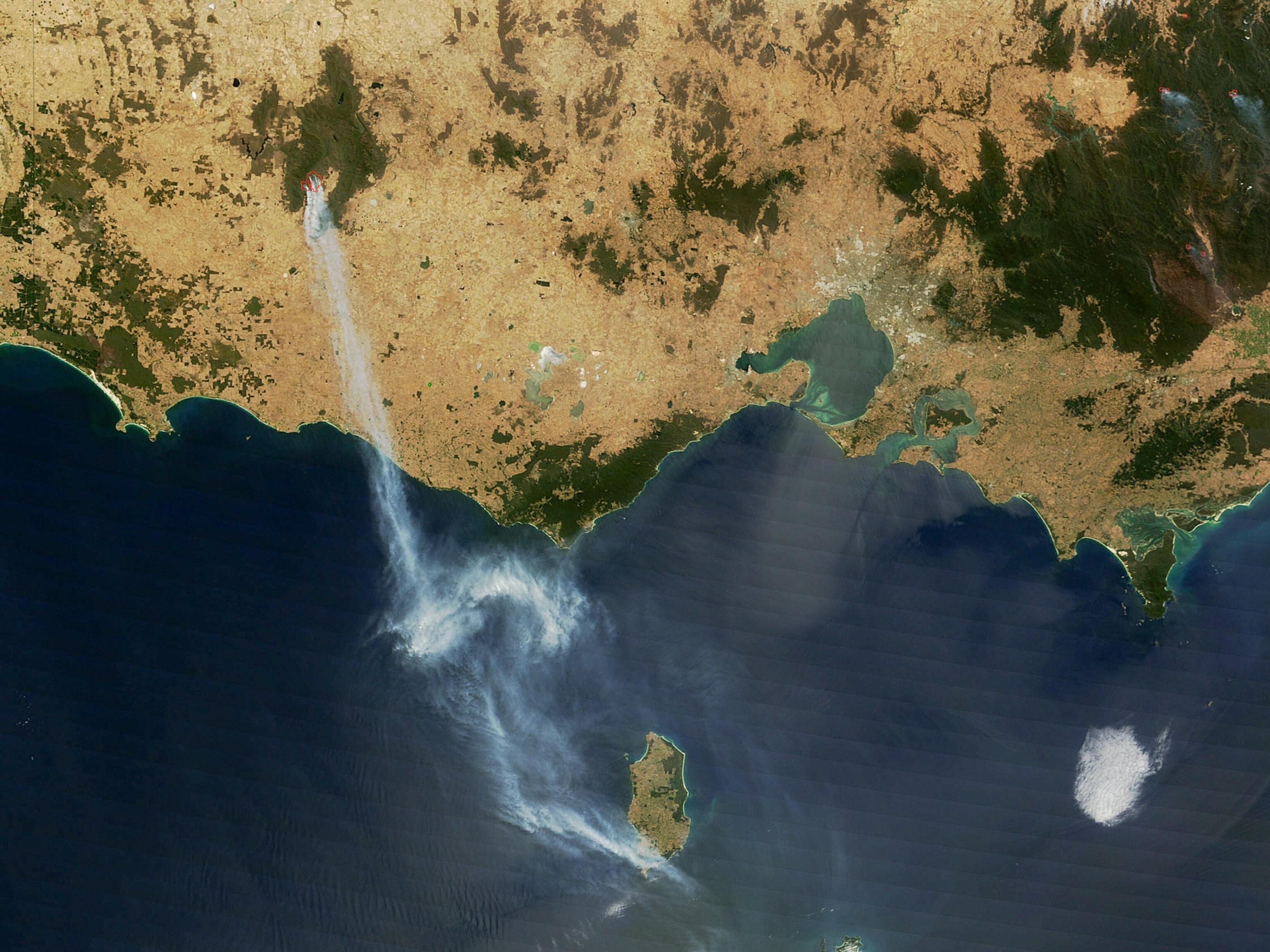 smoke from a wildfire in southeastern Australia