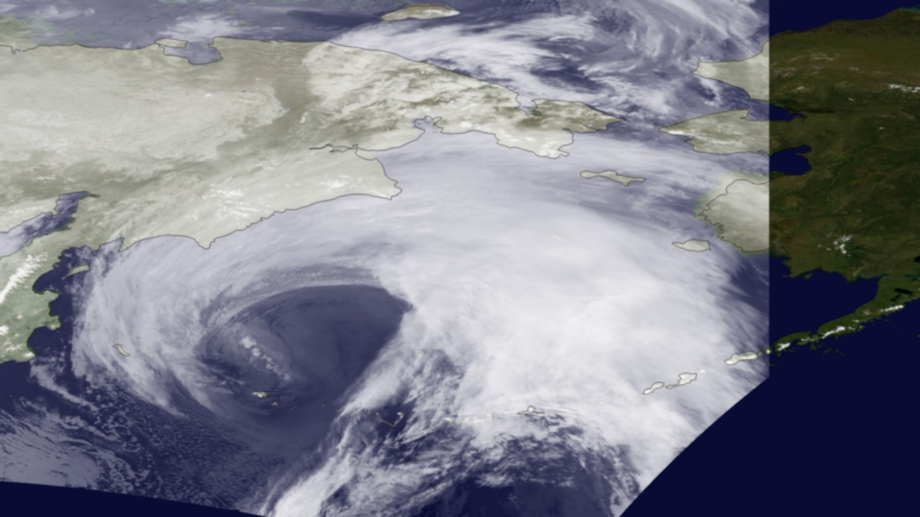 A satellite image of the storm from the U.S. National Oceanic and Atmospheric Administration