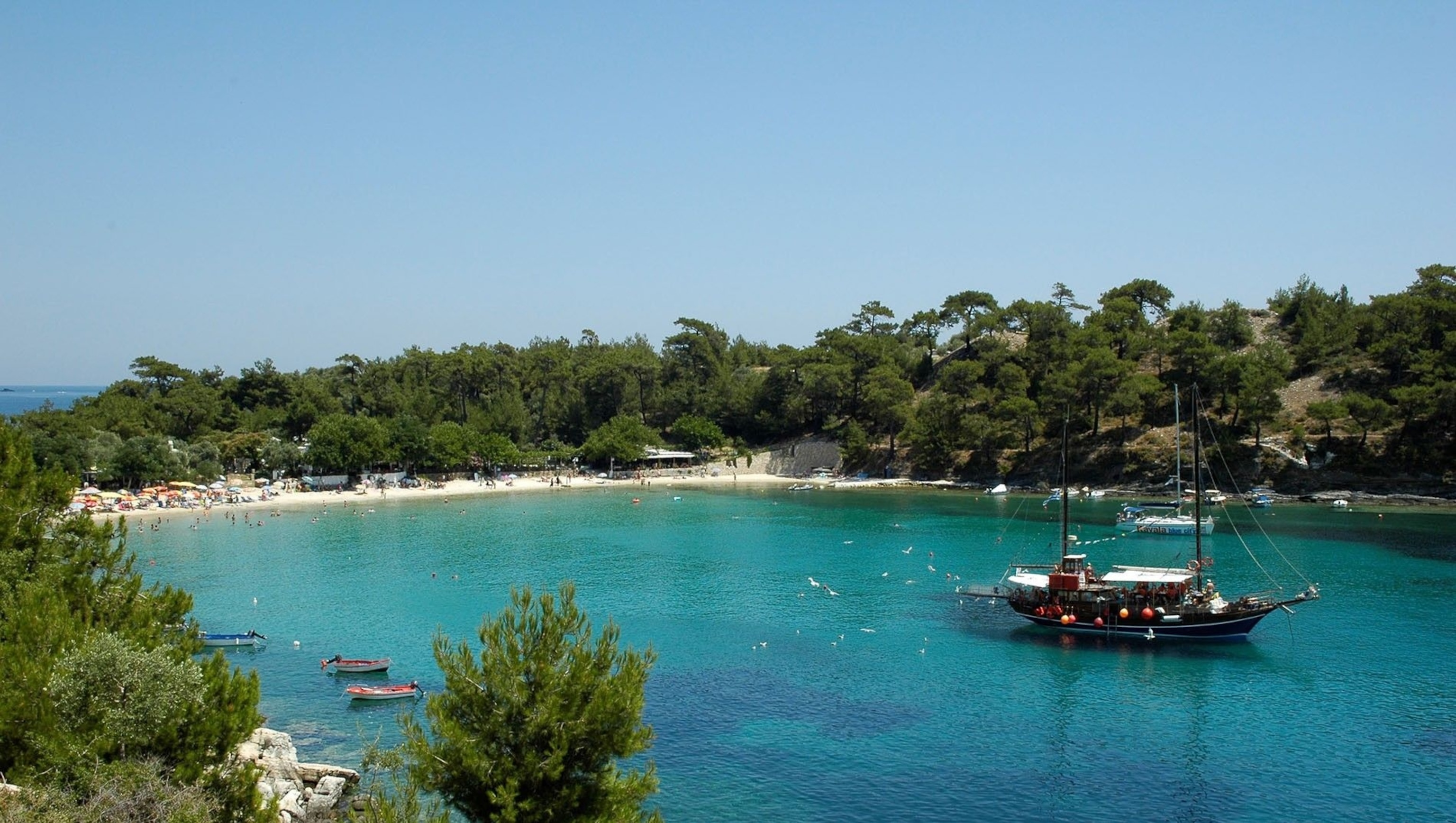 A yacht moored at Golden Beach.