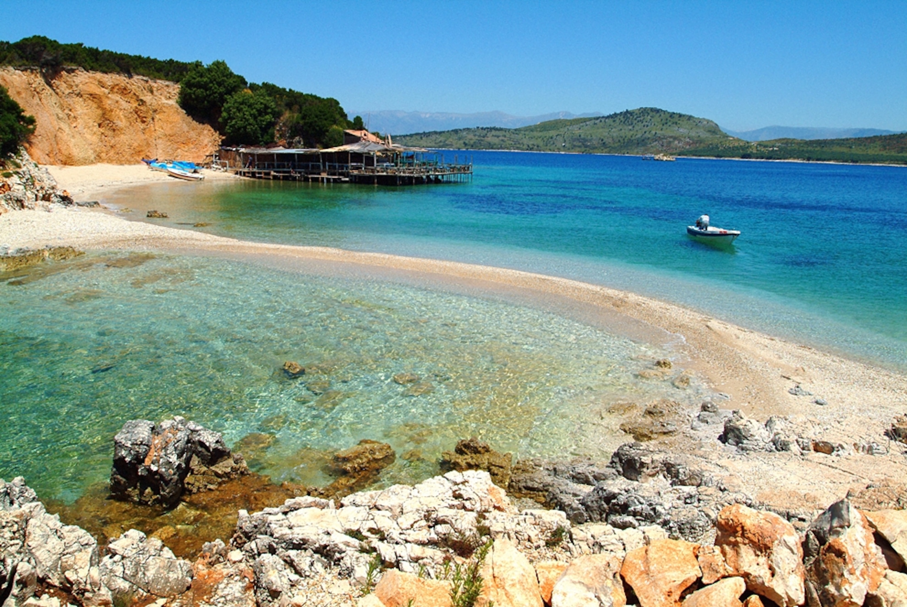 a beach along the Mediterranean coast, Albania