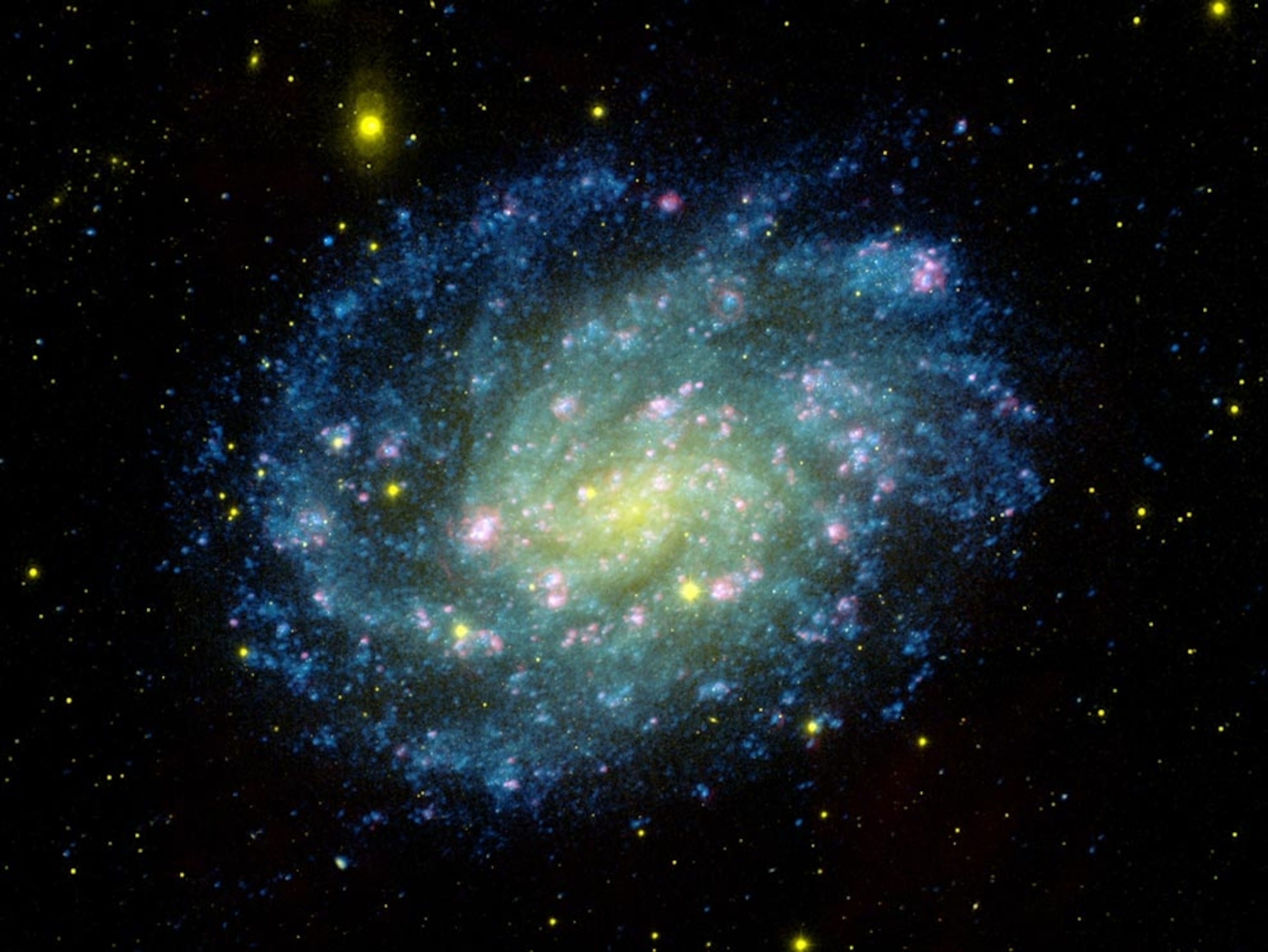 a color composite of a spiral galaxy