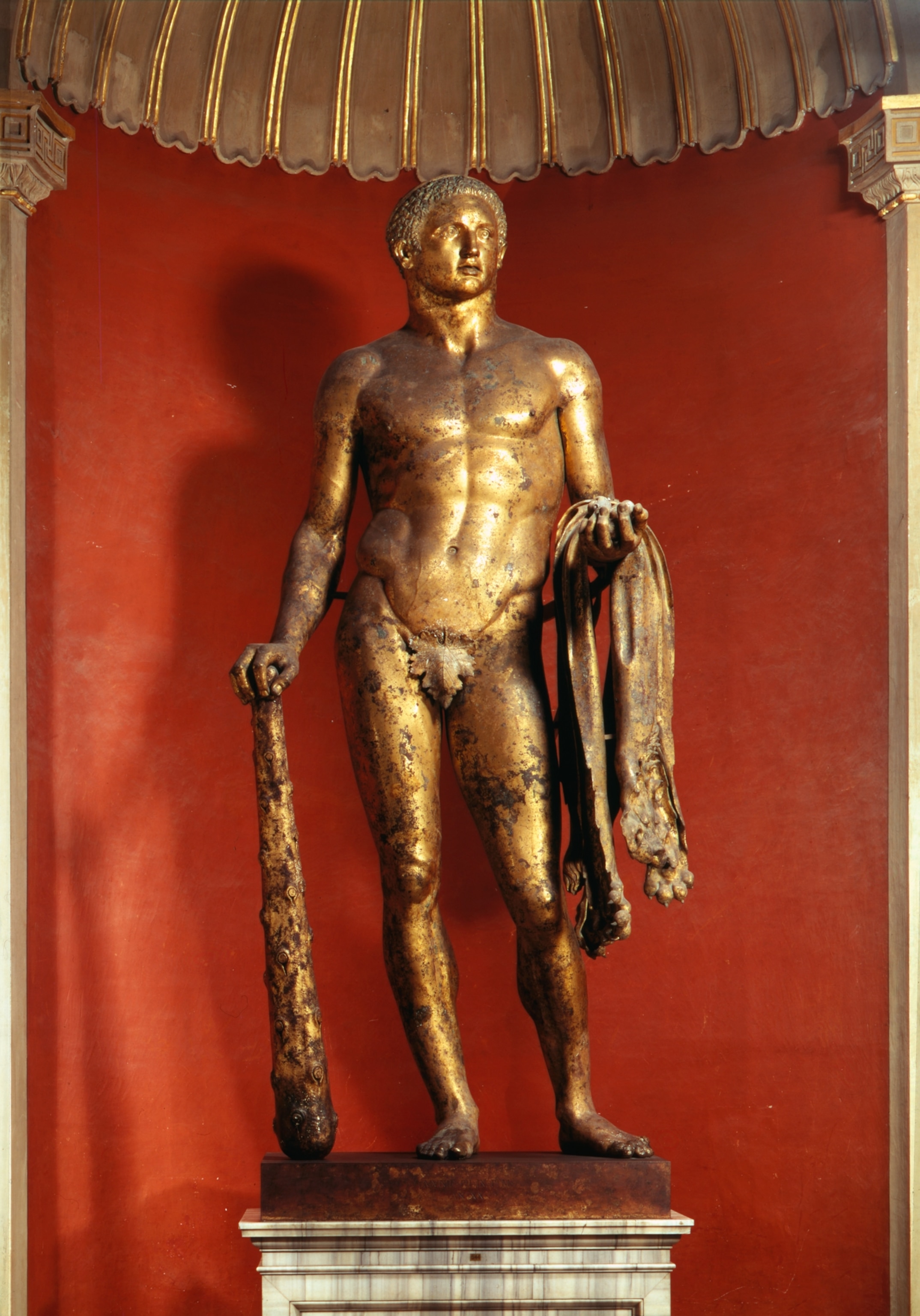 Hercules. Gilded Bronze Statue