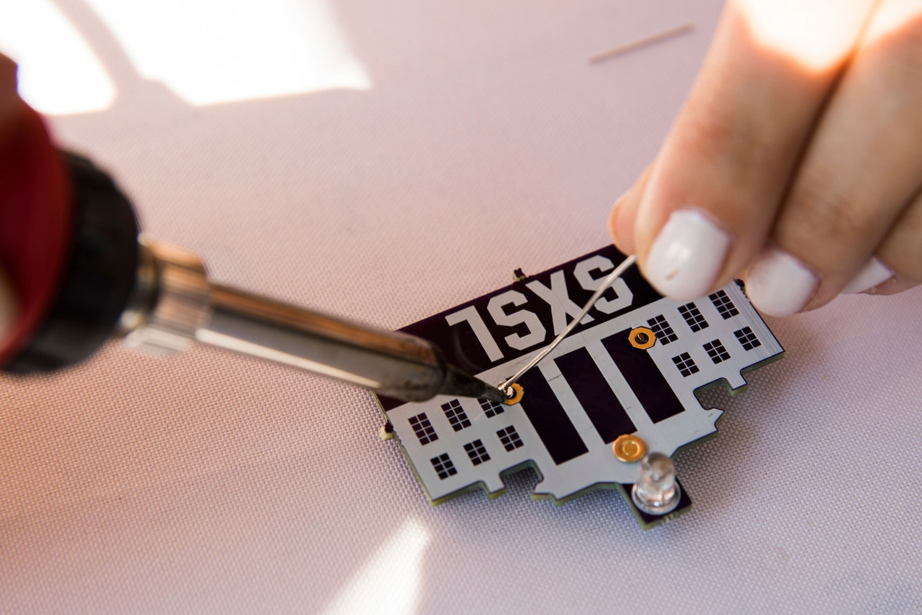 exhibitors' work on electronics