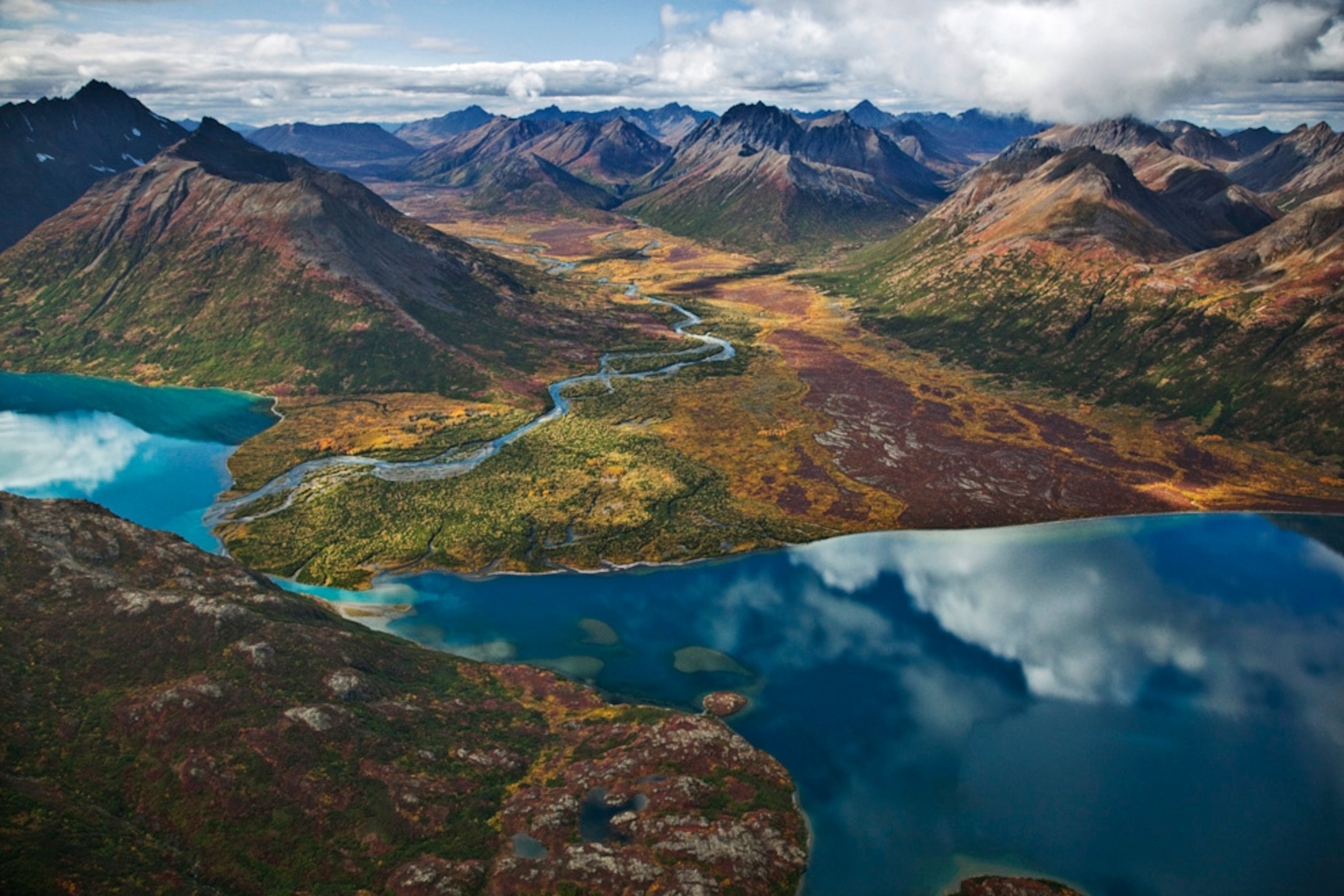 an aerial view of the Koktuli River