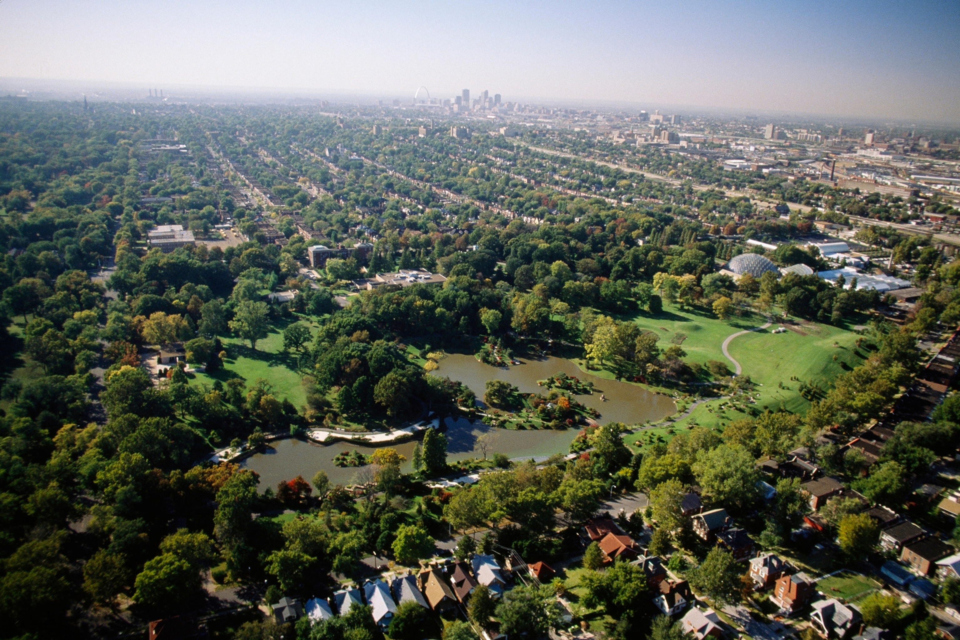 The Missouri Botanical Garden includes a domed greenhouse.