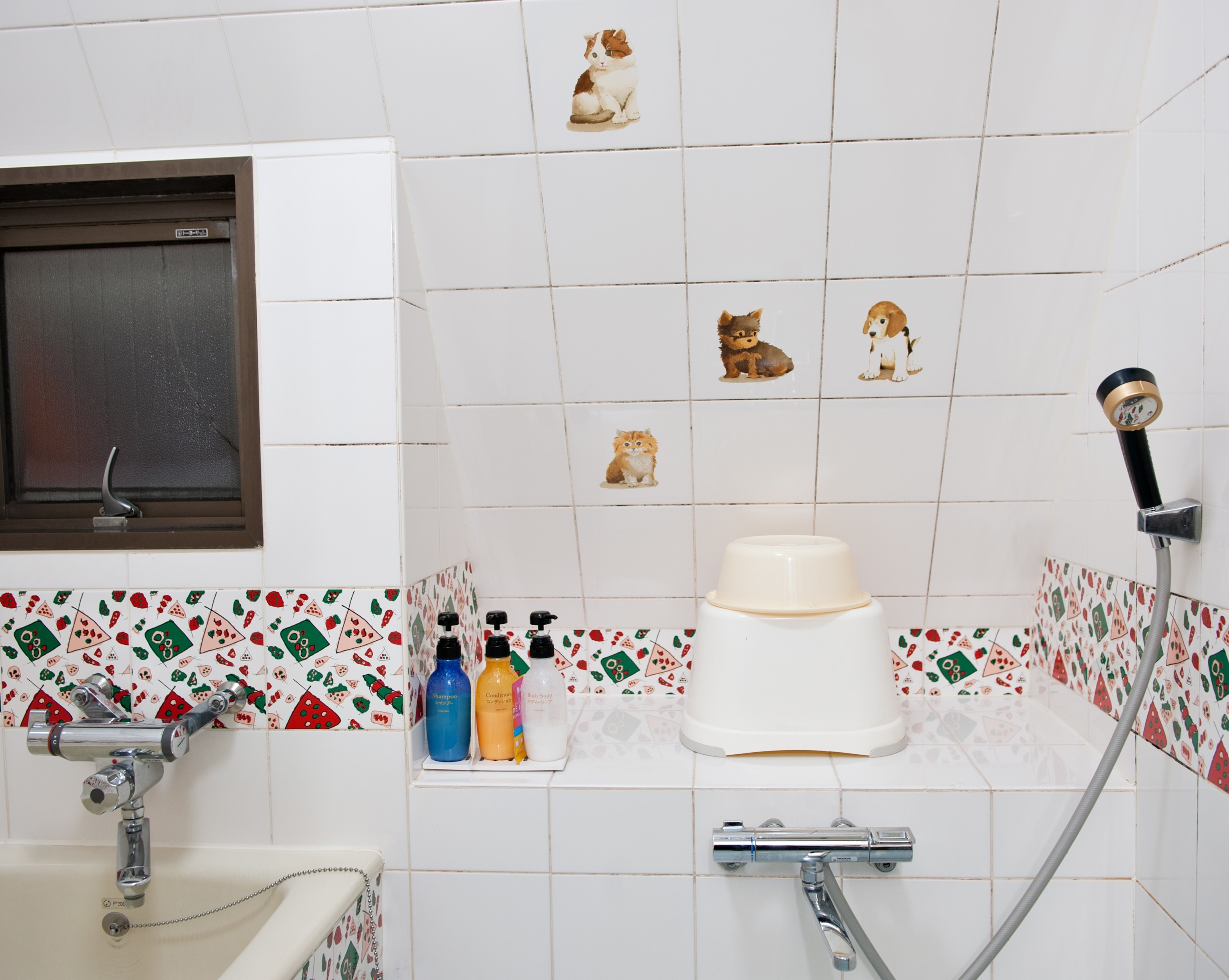 a bathroom of Sunreon Hotel bathroom, a love hotel, in Tokyo, Japan