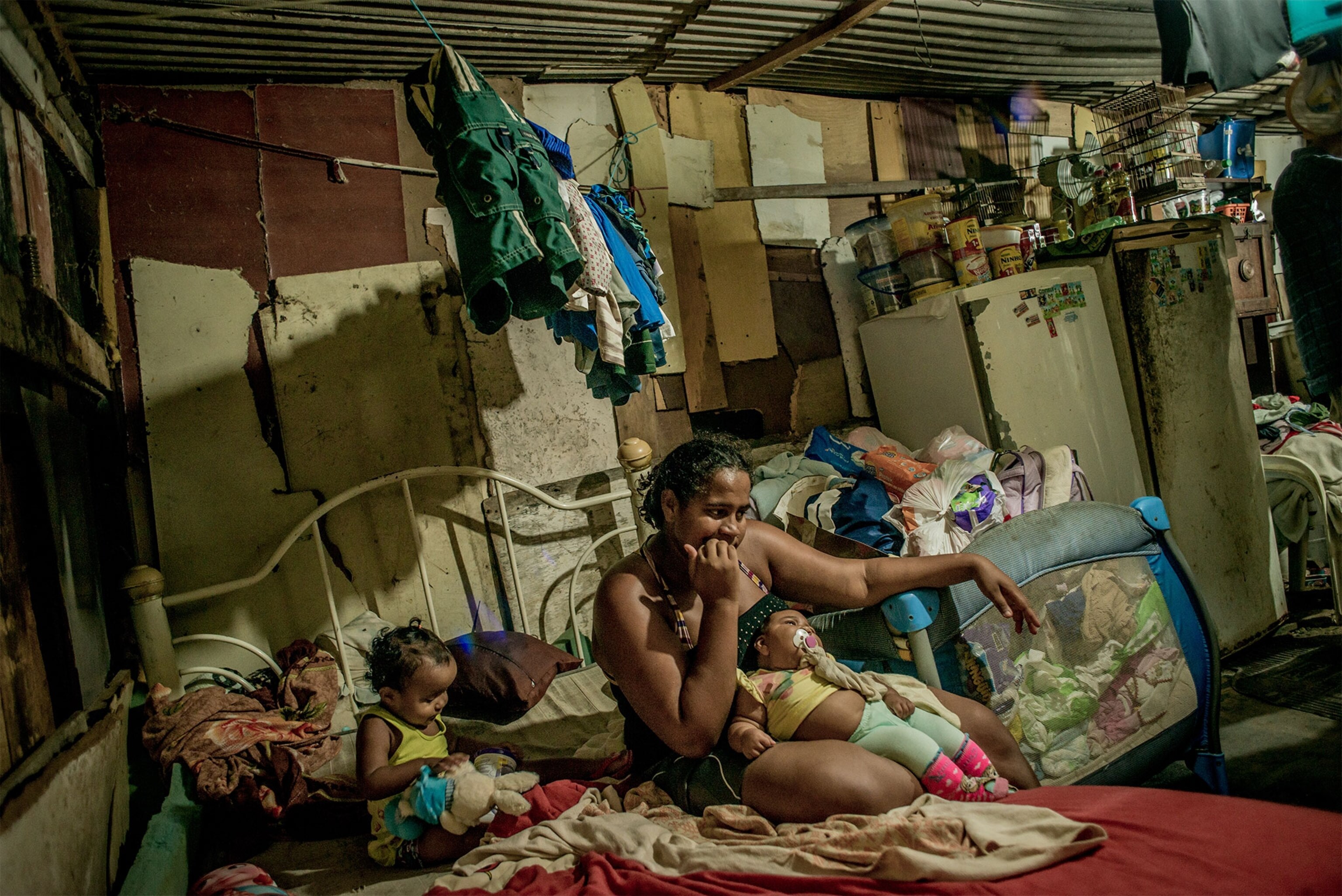 a family in their home