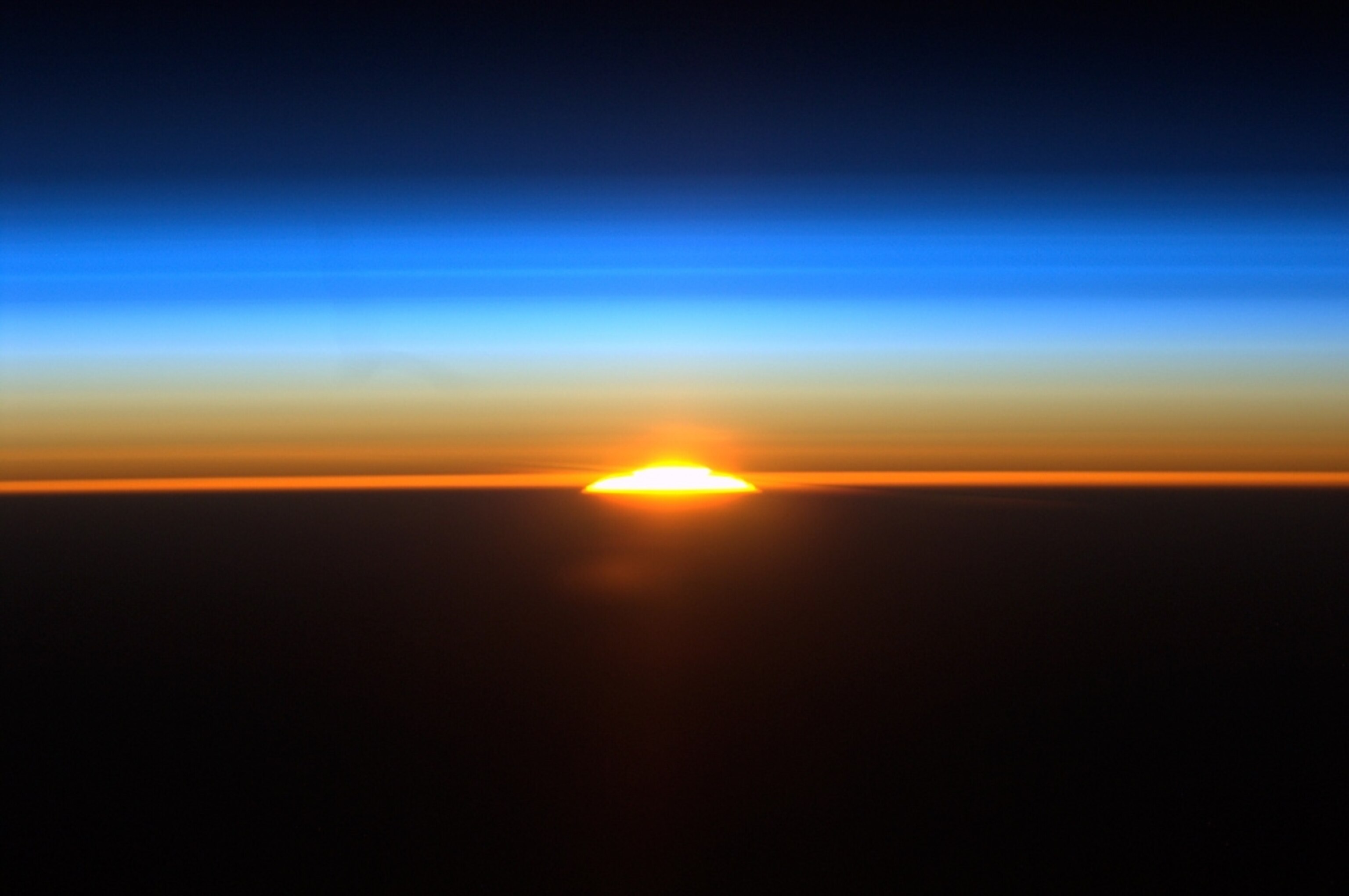 Astronaut picture of a sunrise seen from the International Space Station