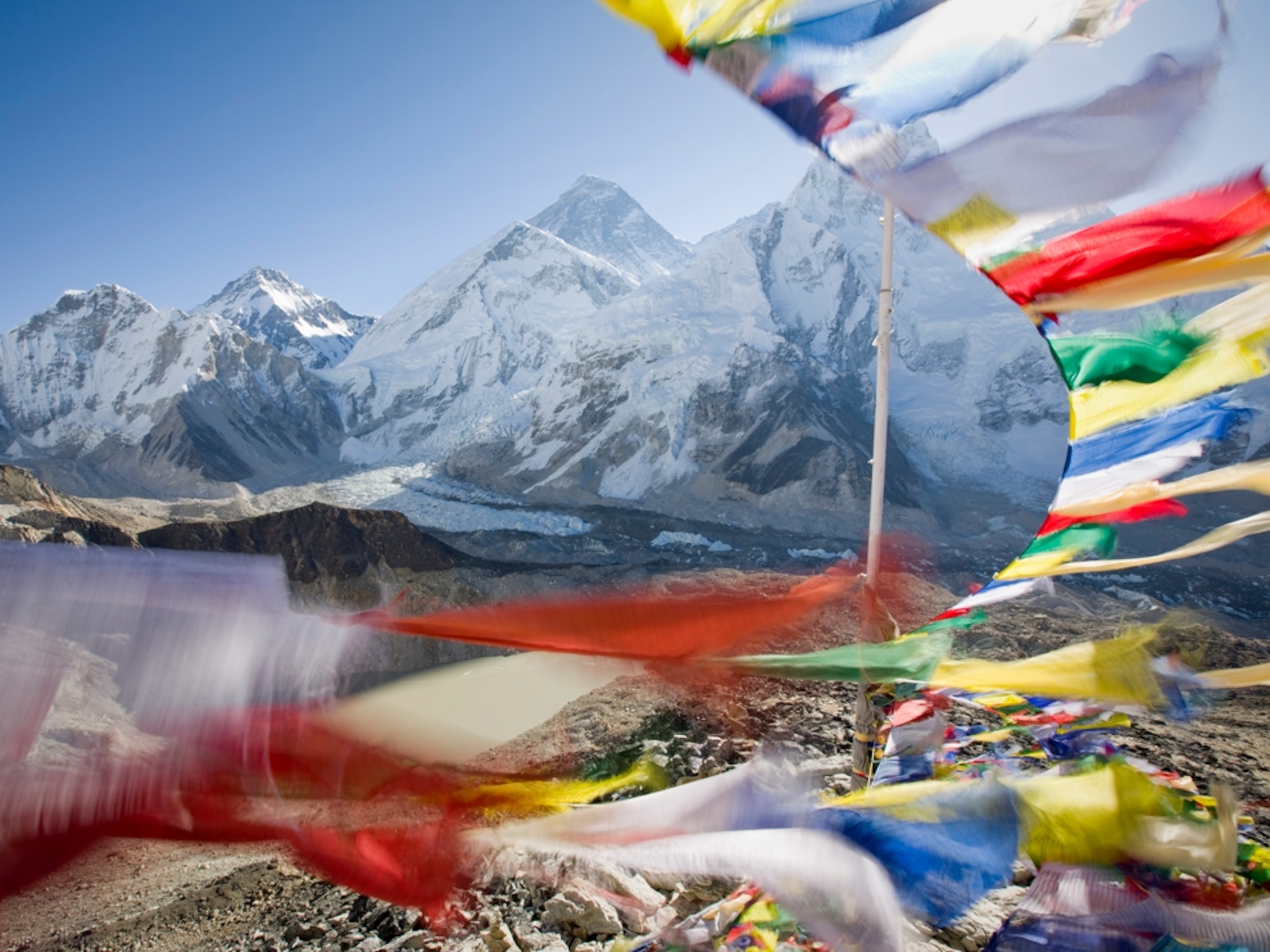 Prayer flags near Mount Everest