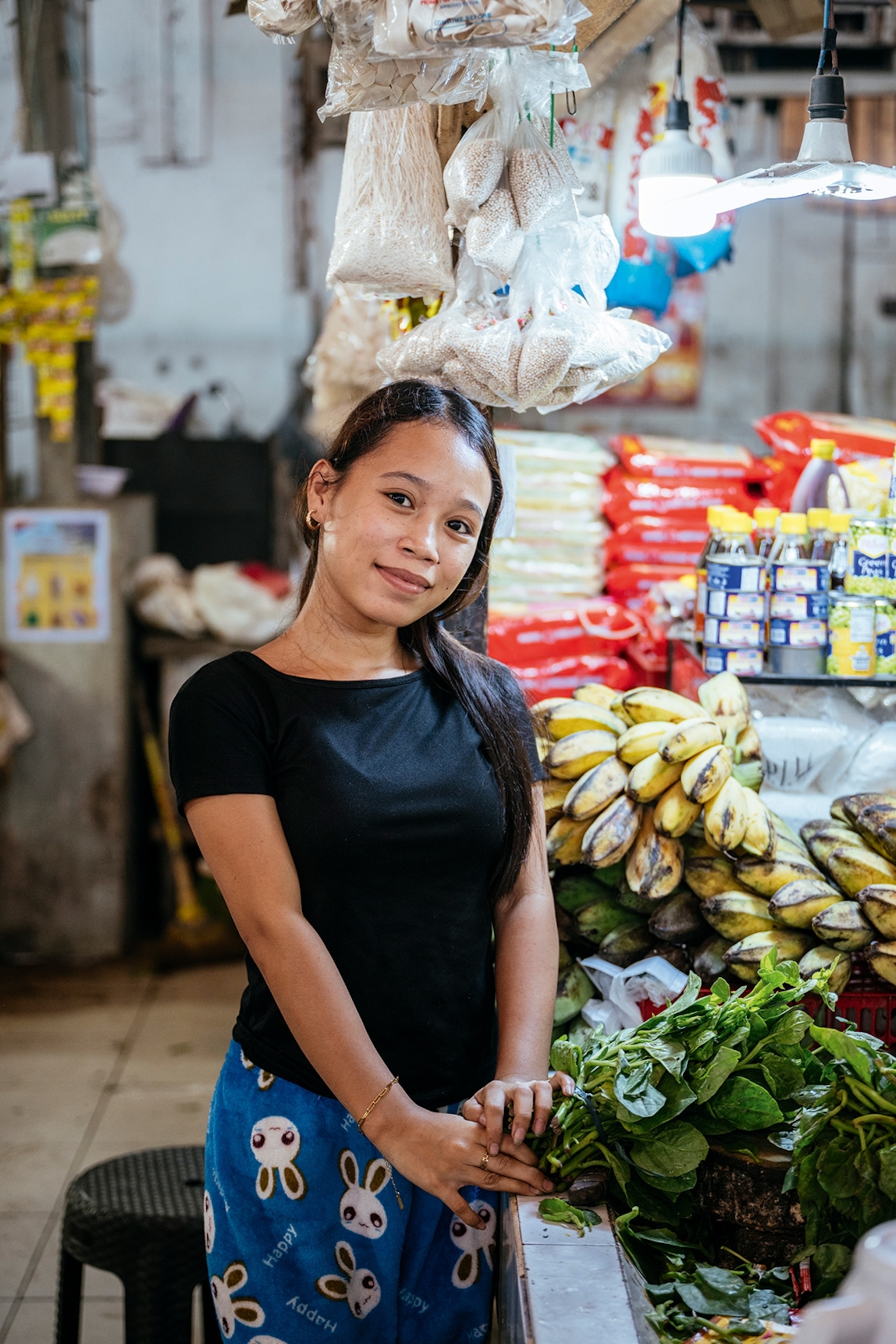 A young female street seller.