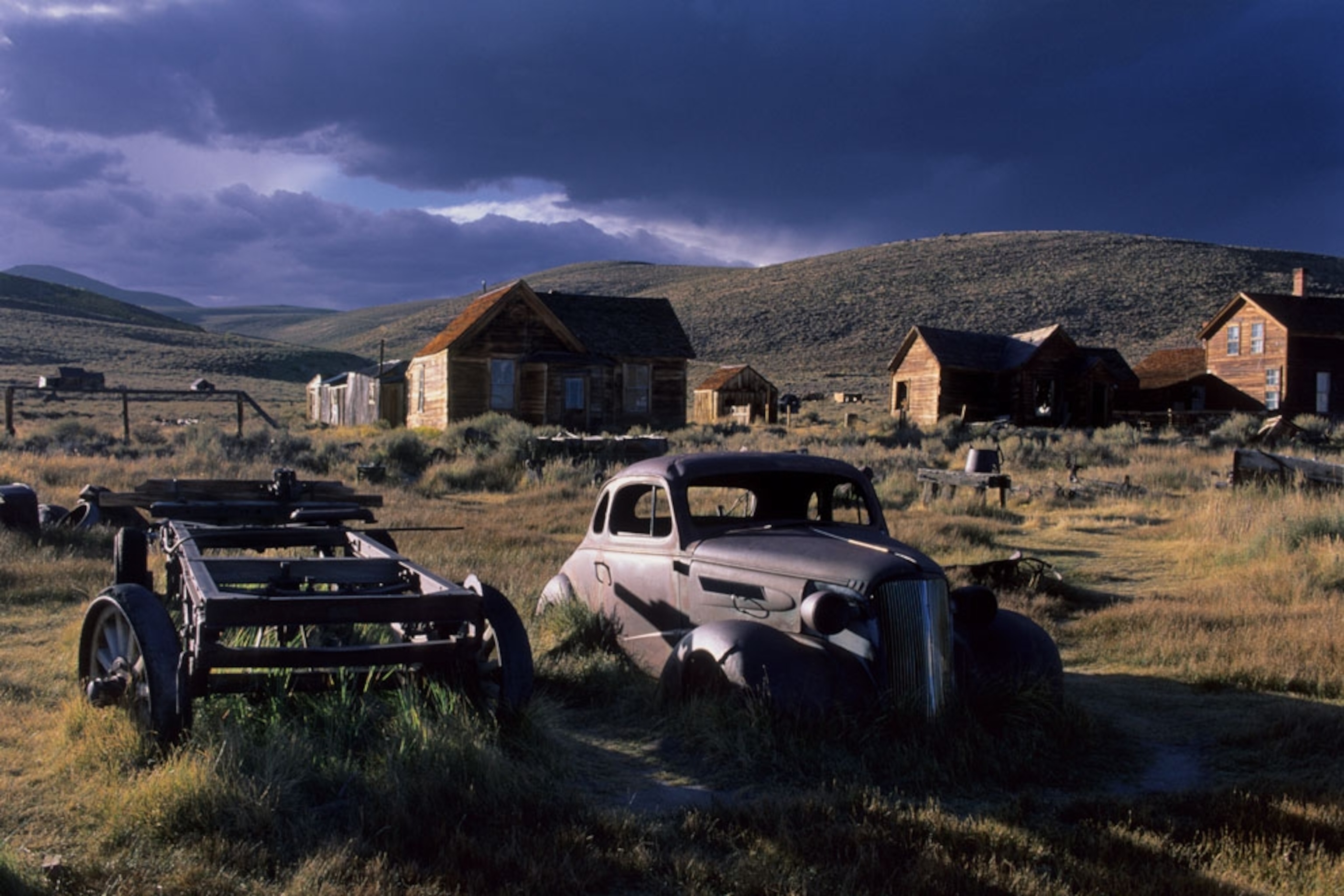 Late afternoon light in the ghost town of Bodie
