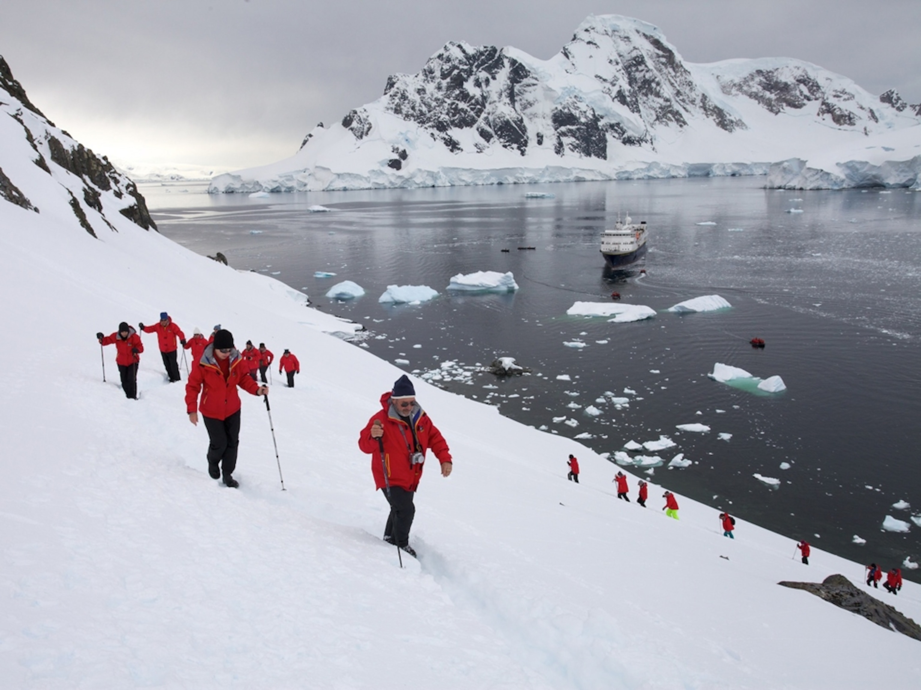 mountain climbers in Antarctica
