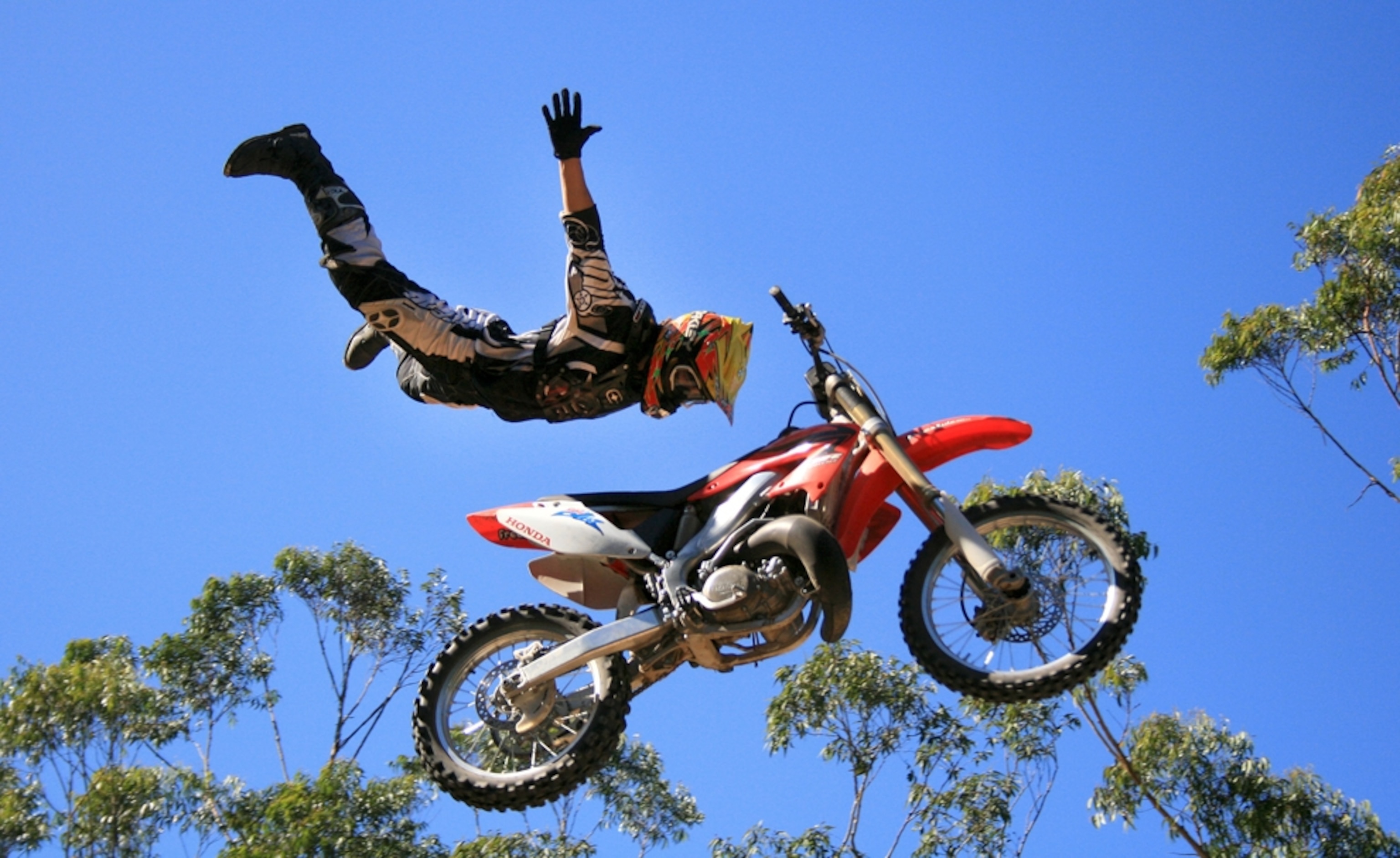 Daredevil biker in Australia.