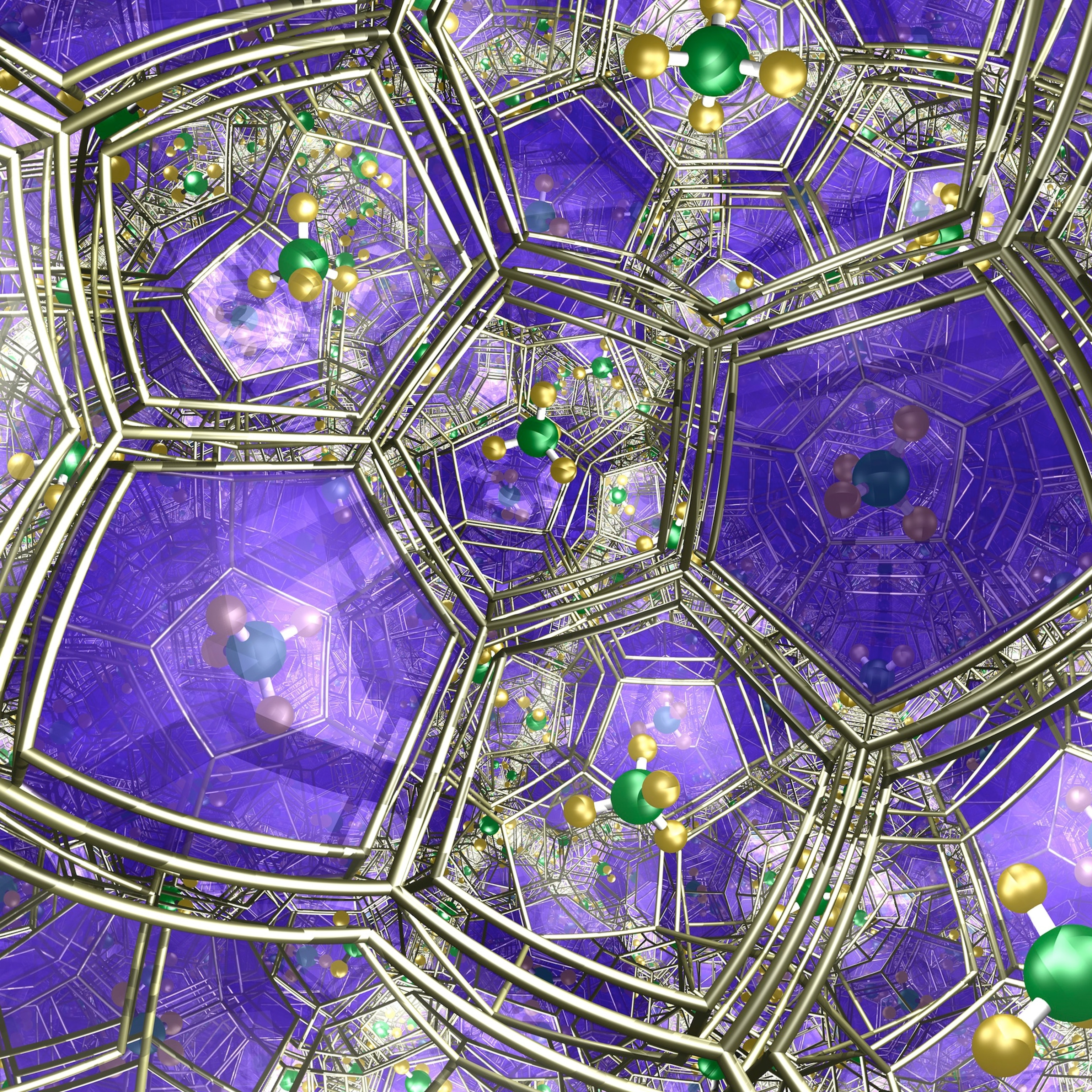 Picture illustrating methane hydrate molecular structure