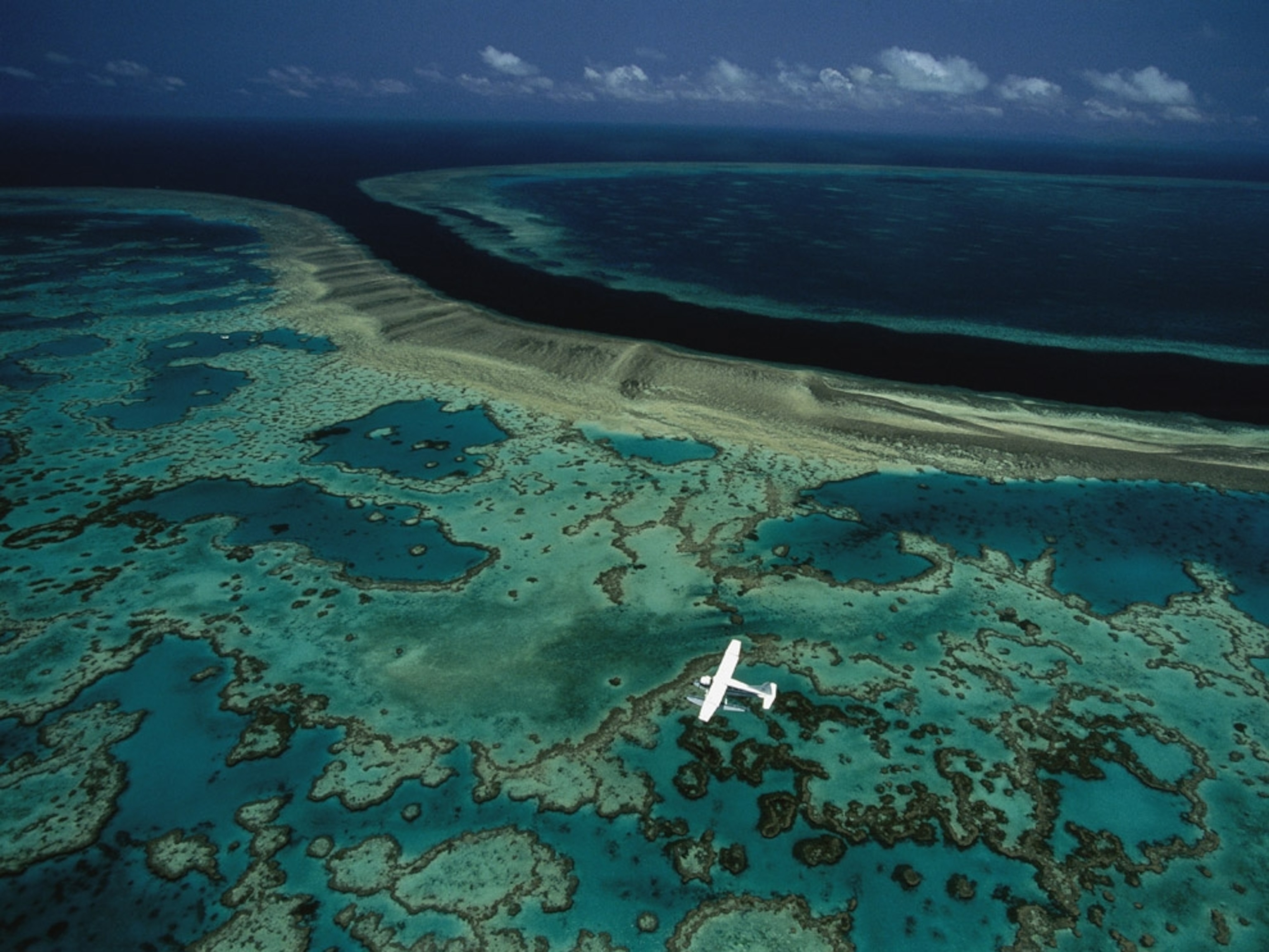 Aerial view of the Great Barrier Reef