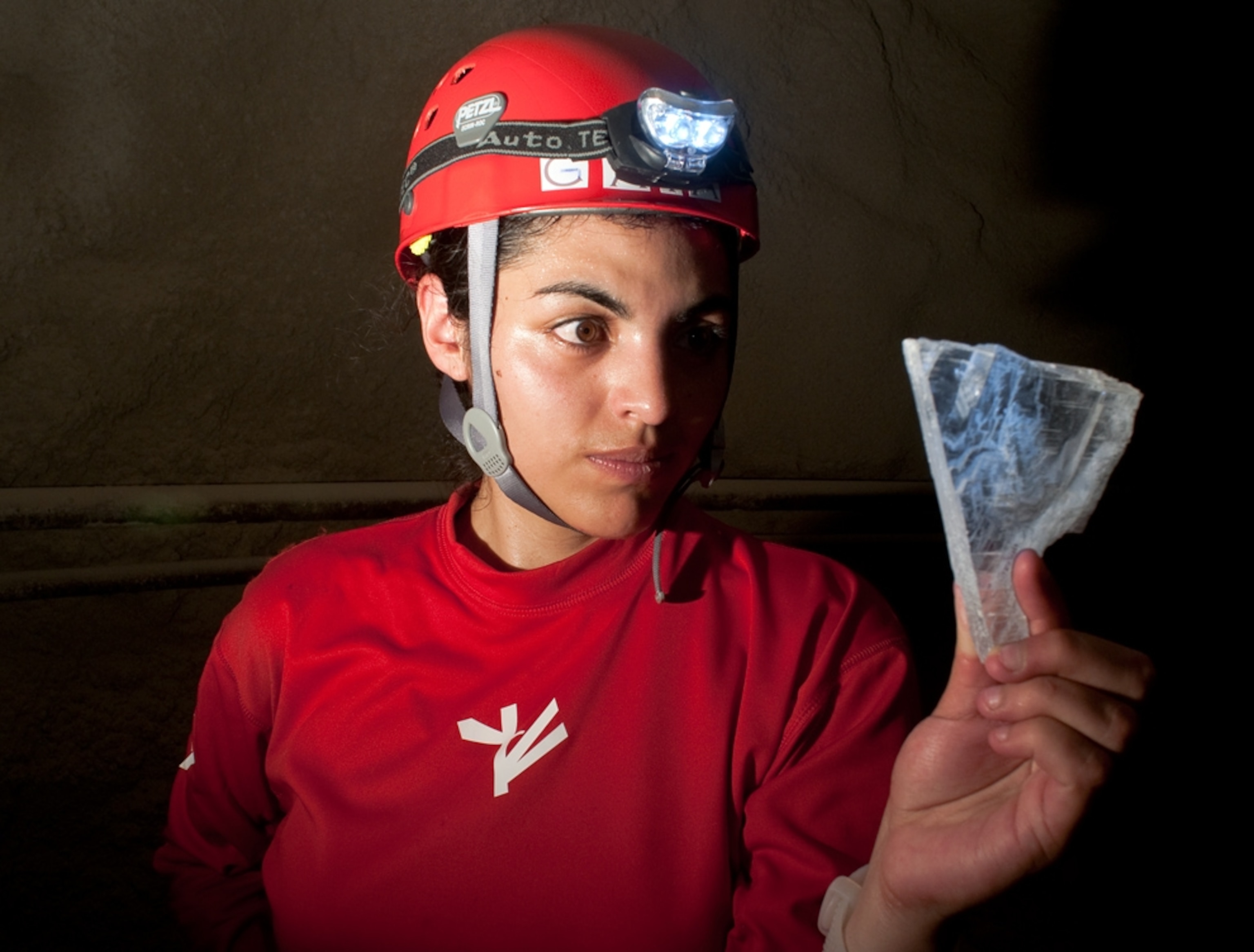 Picture of explorer outside Mexico's giant Cave of Crystals