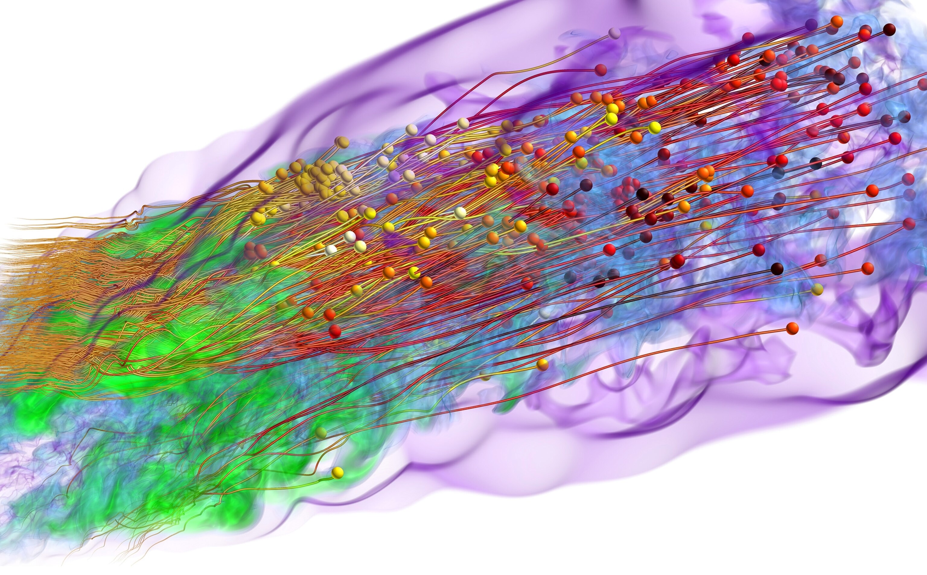 Hot gas inside an automotive engine.