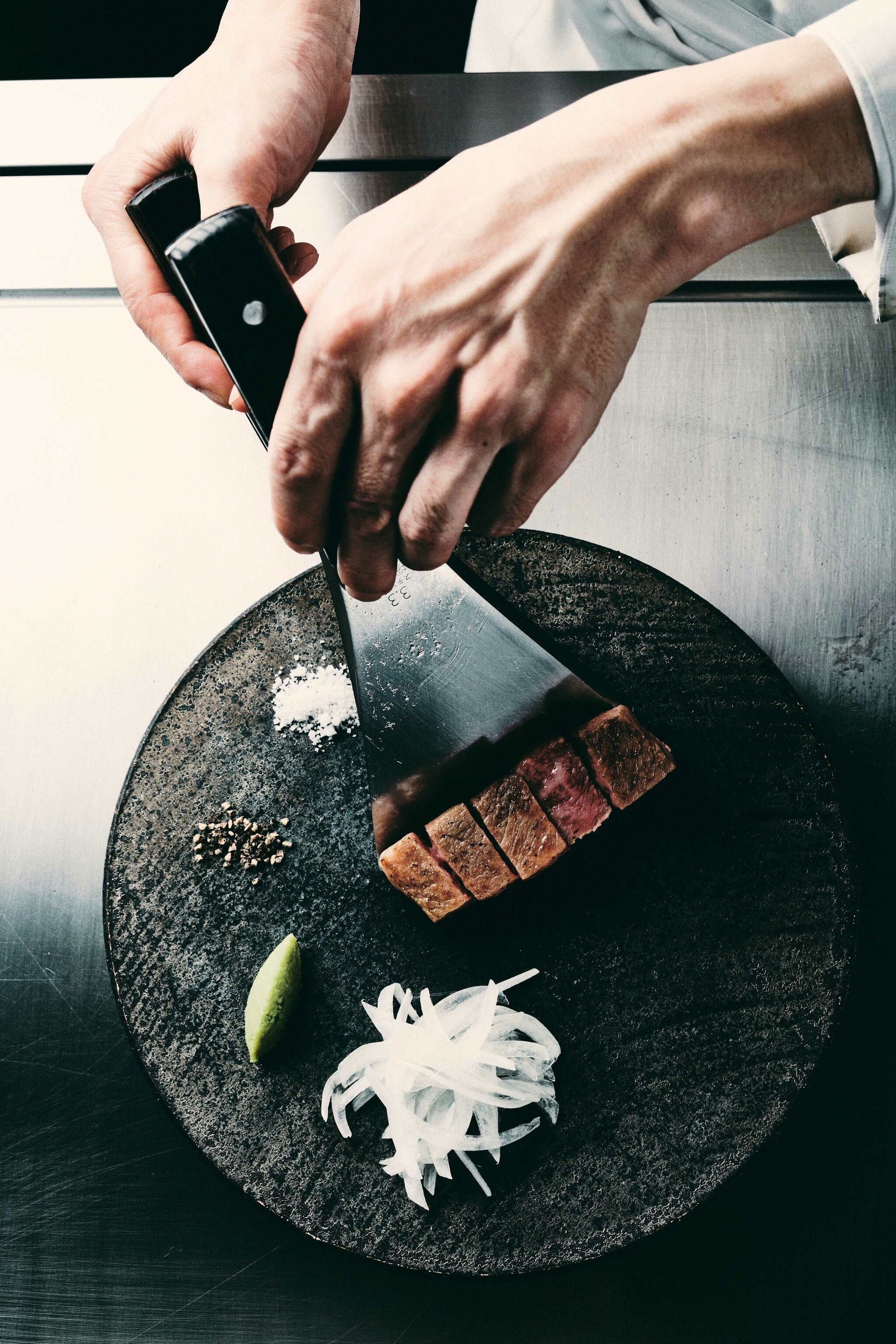 A meal with a piece of meat.