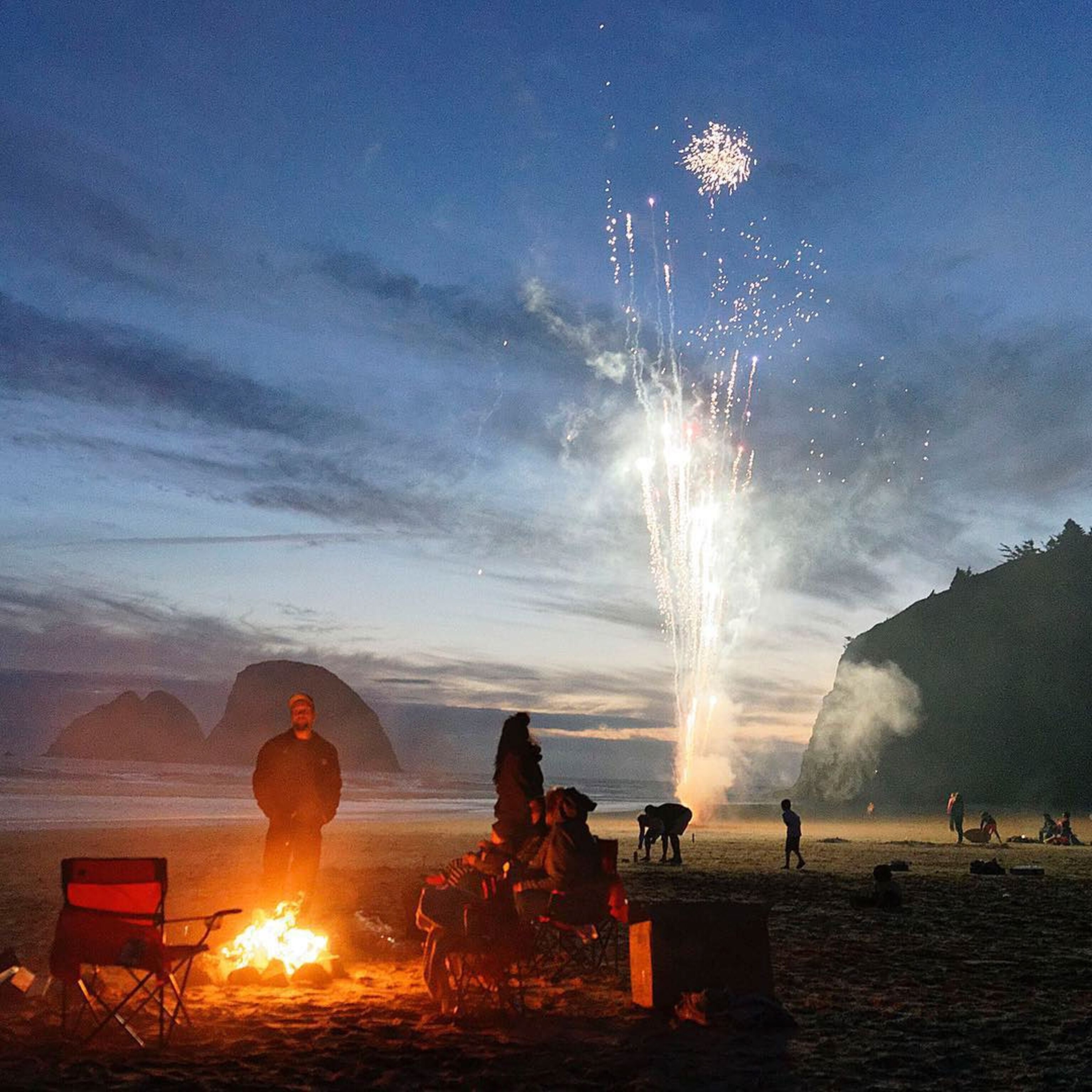 people watching fireworks