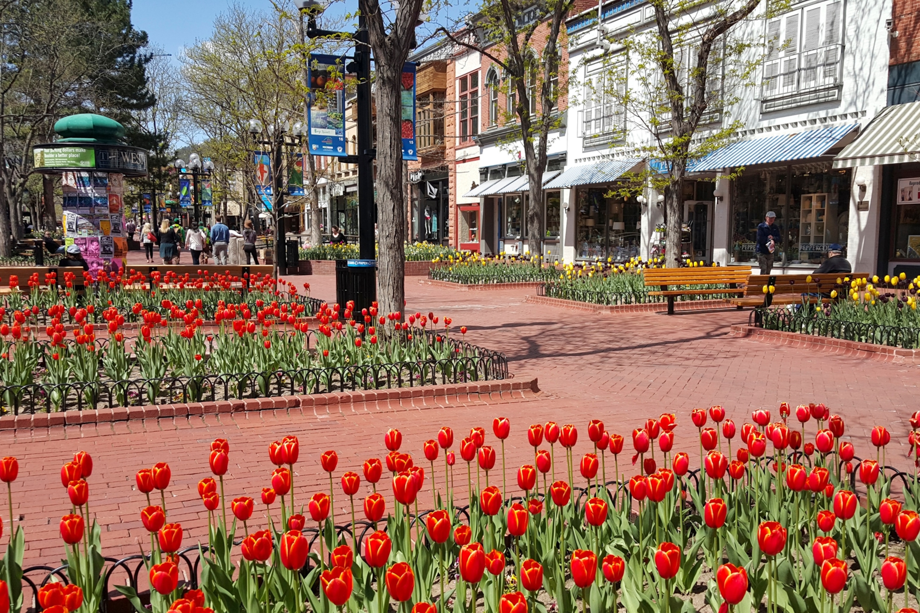 the town center in Boulder, Colorado