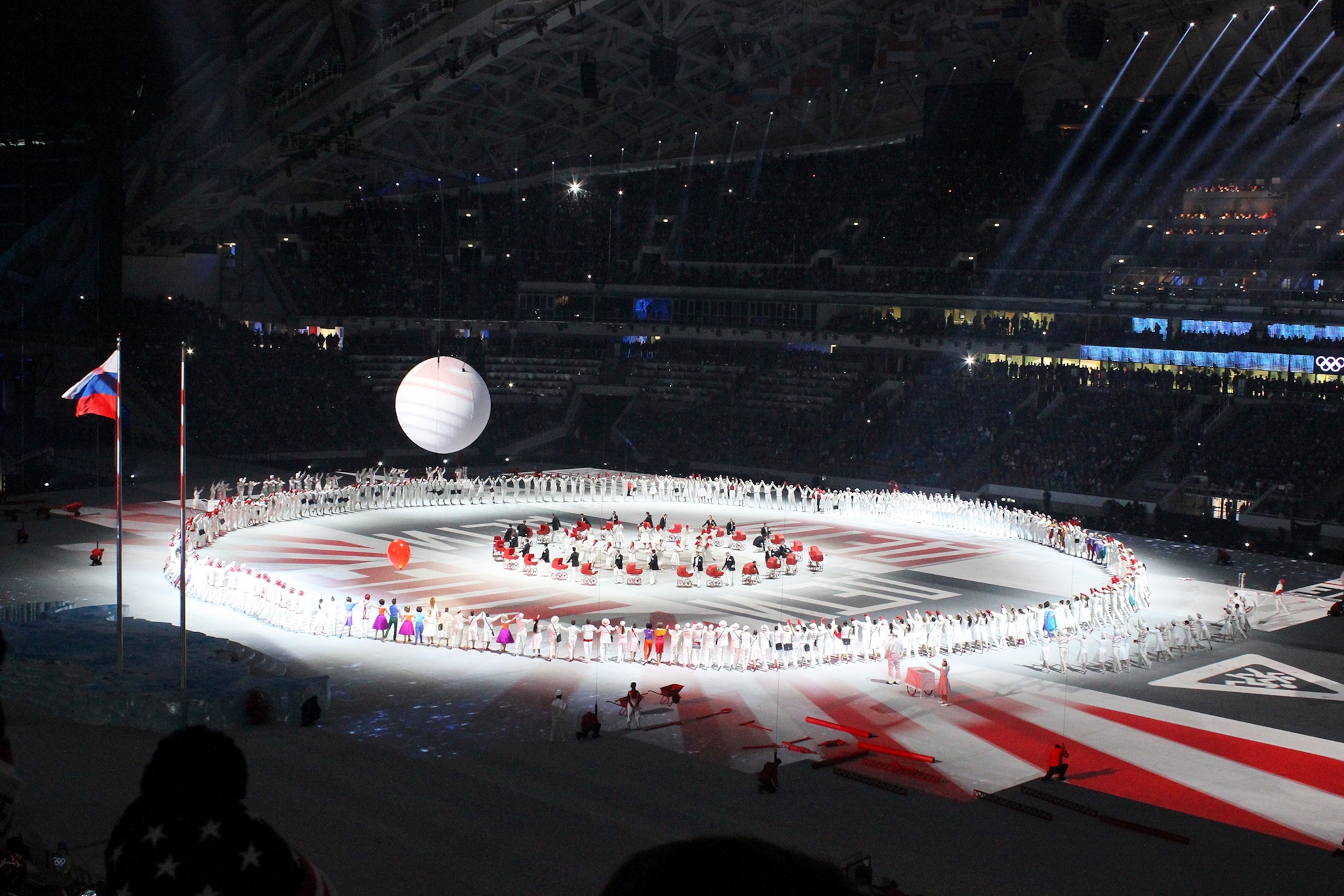A photo of a boy at the Olympics.