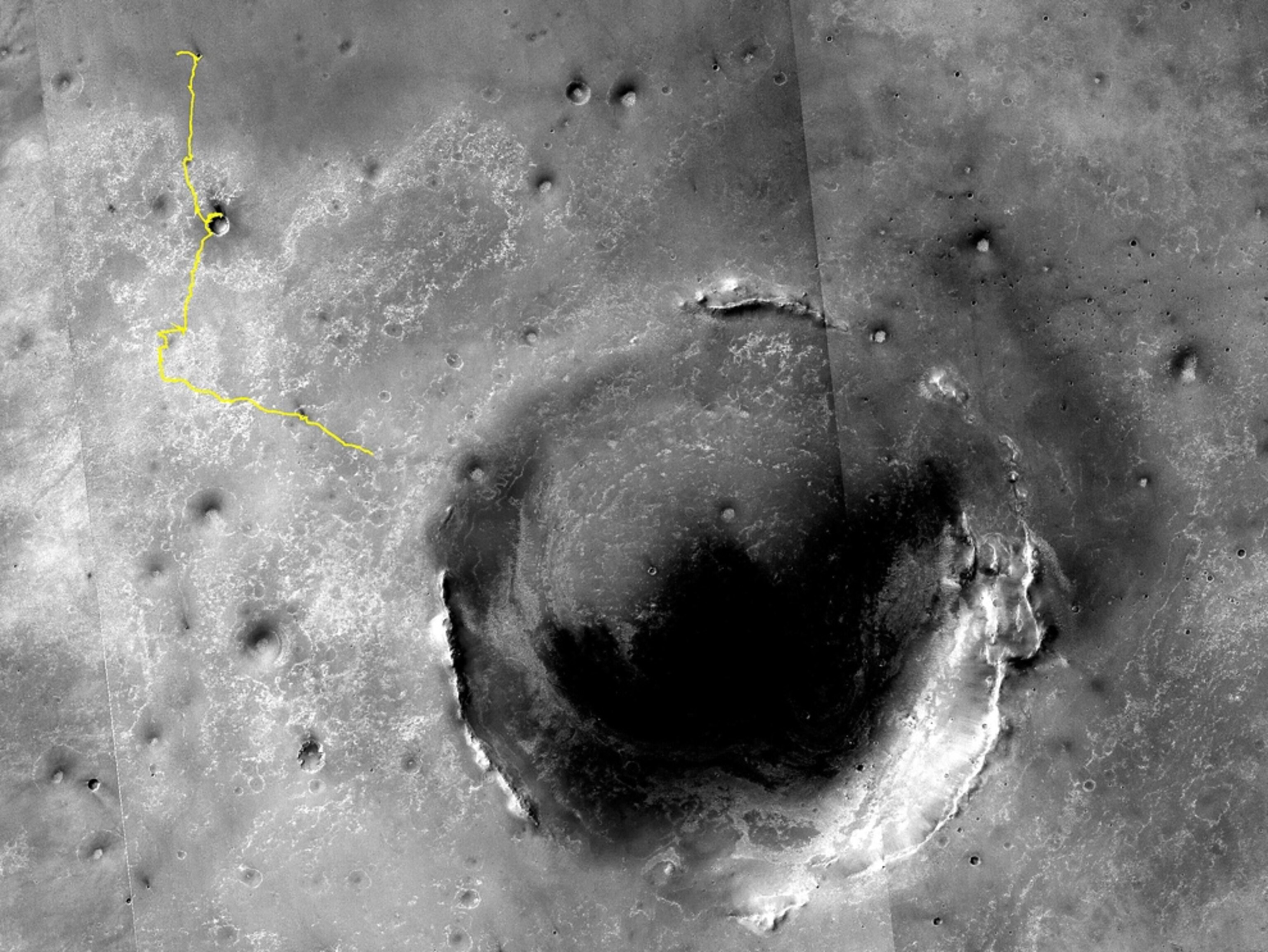 the Mars rover Opportunity's path toward Spirit Point - for space pictures gallery