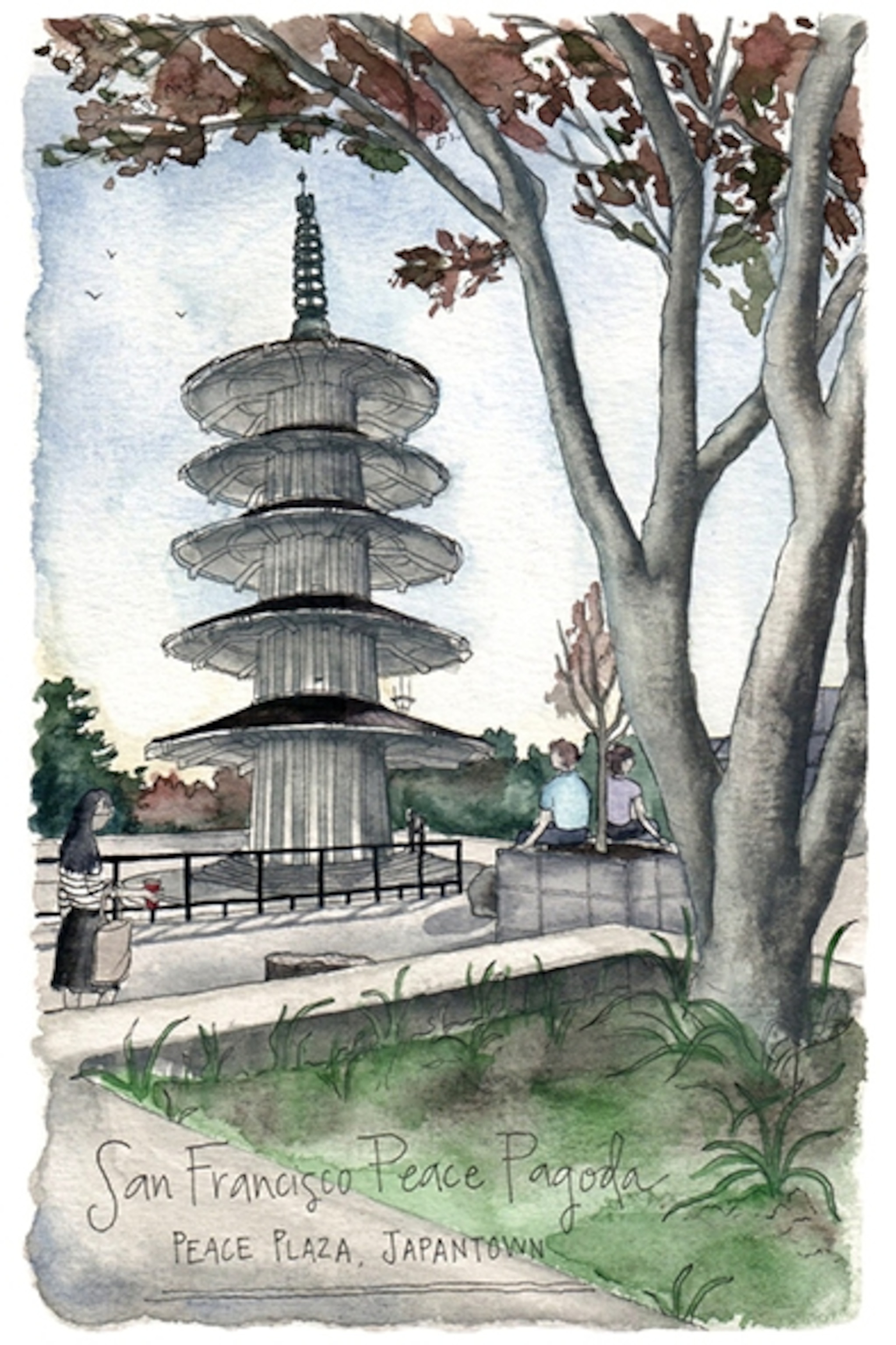 Japantown in San Francisco, CA (Sketch by Candace Rose Rardon)