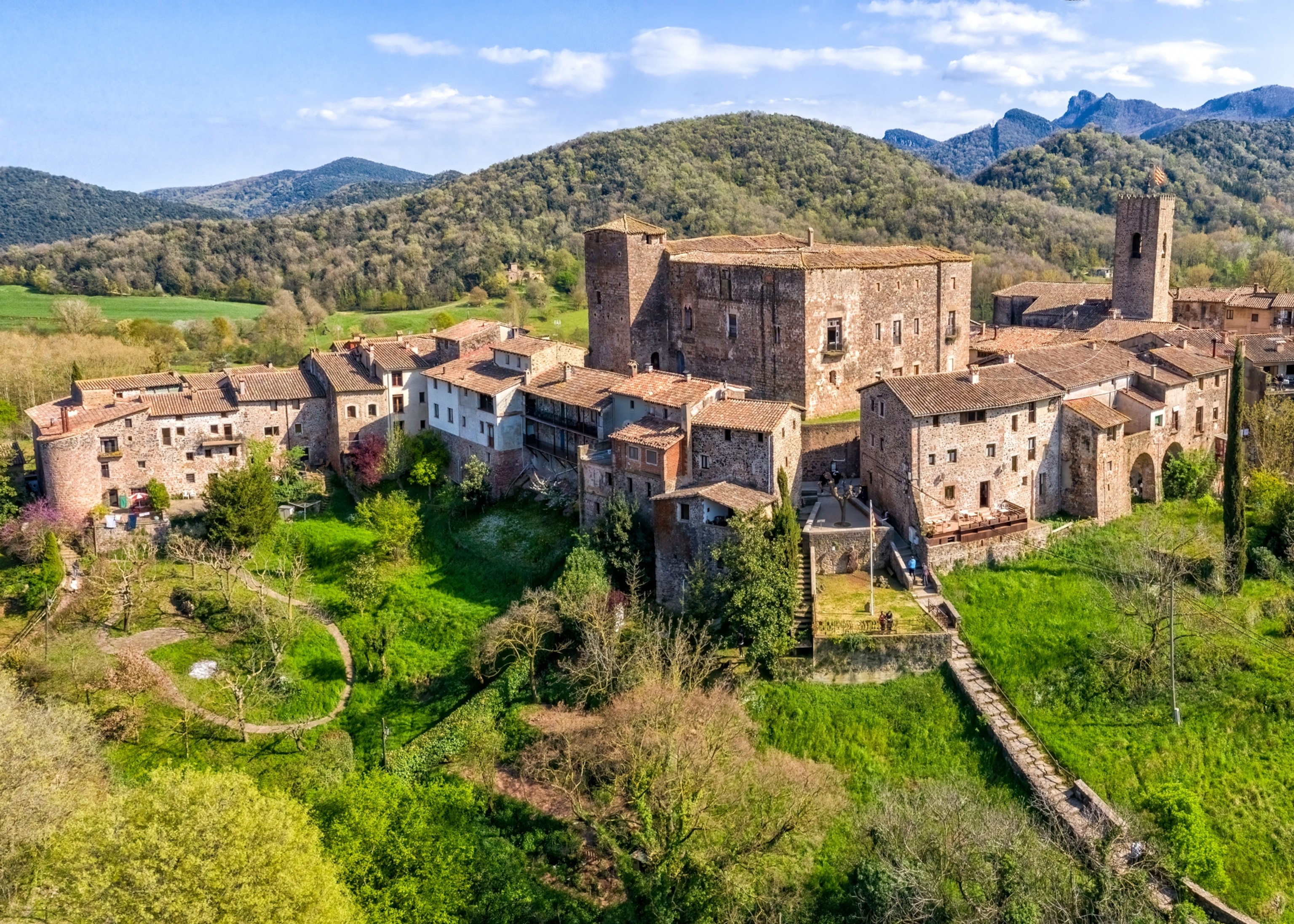 Medieval Village of Santa Pau, Girona, Catalonia, Spain