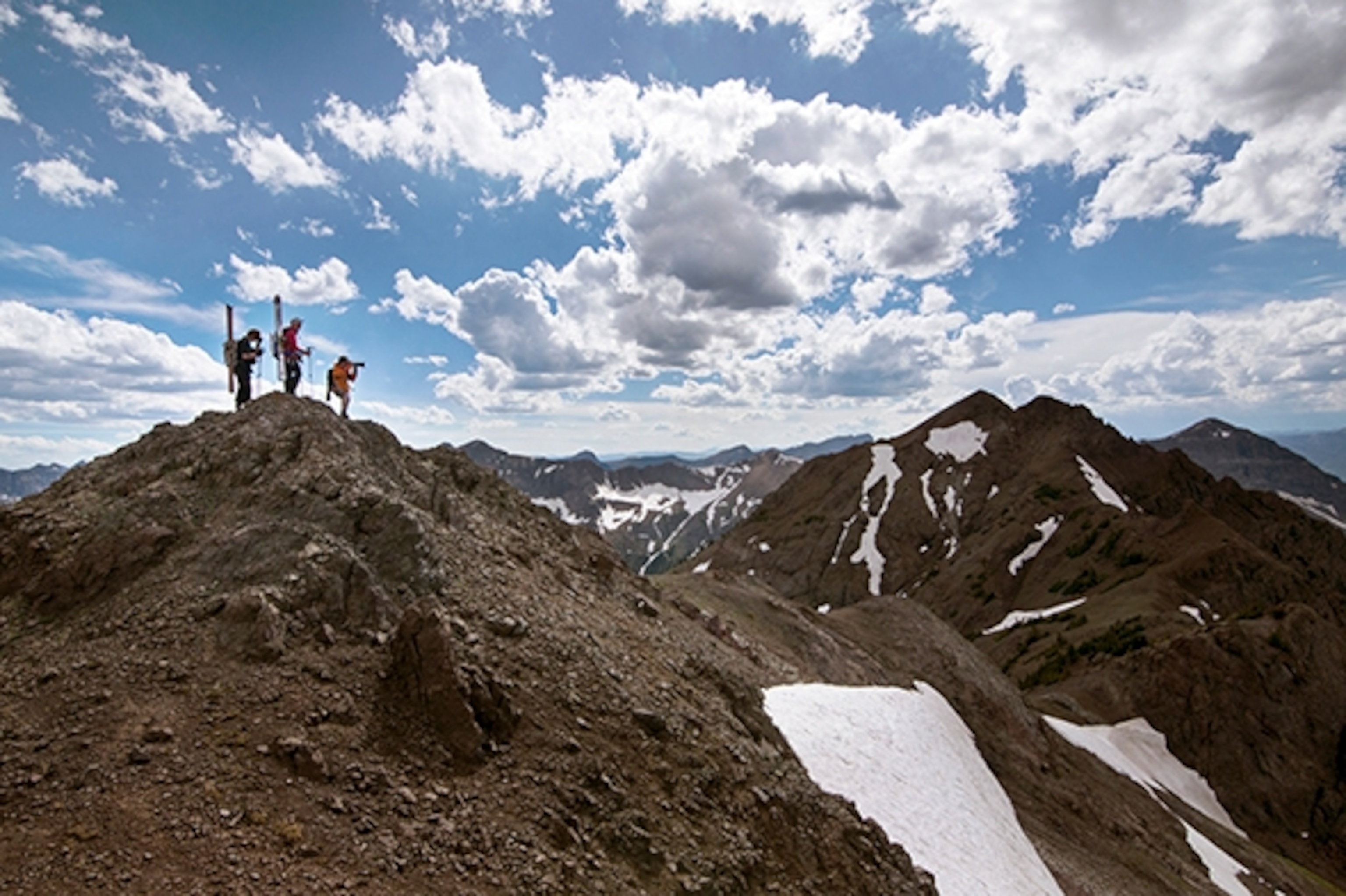 Summer skiing the Beartooth Mountains; Photograph by Max Lowe