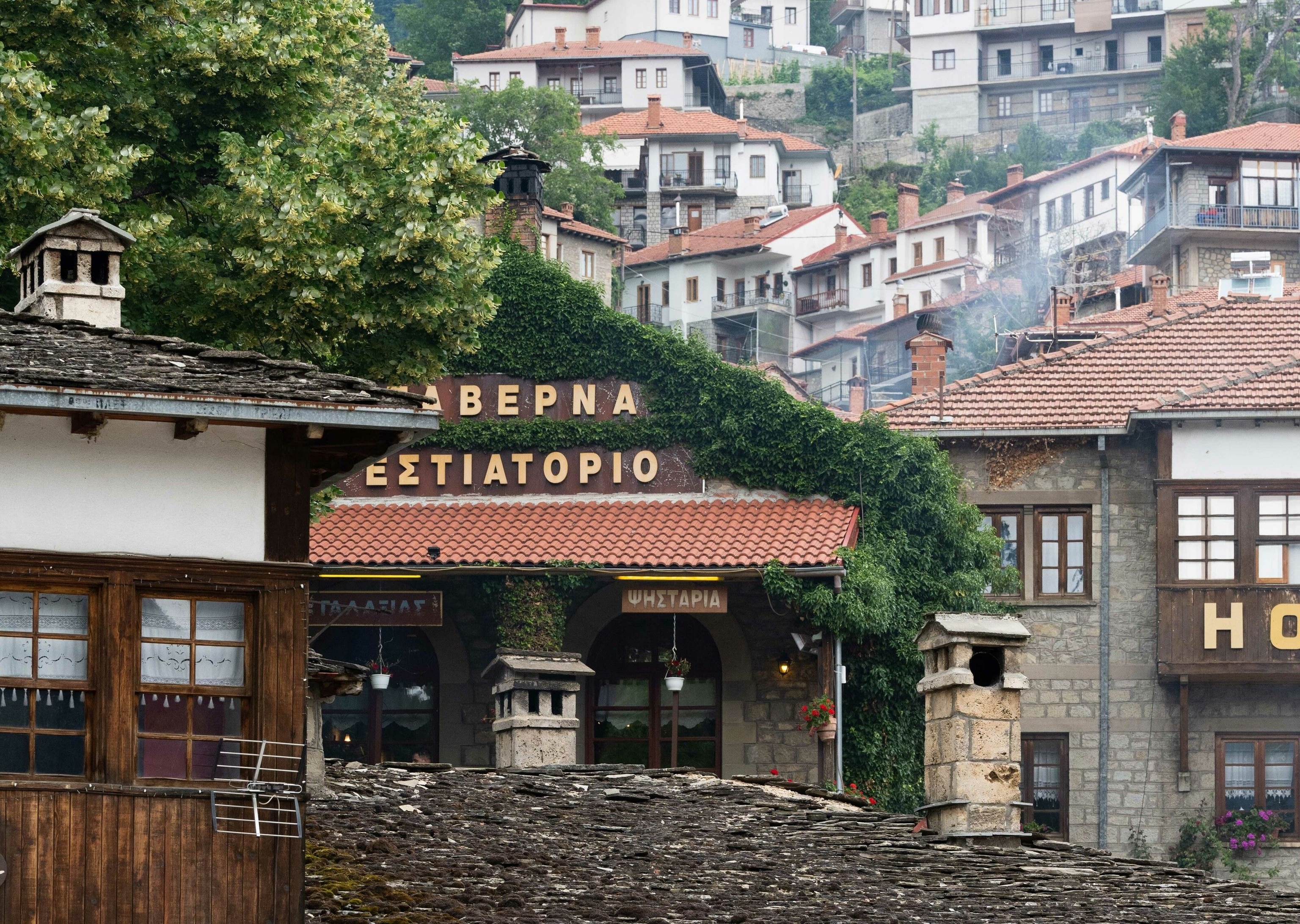 The picturesque village of Metsovo sits high in the Pindus Mountains, nestled between thick pine forests and rugged mountain peaks.