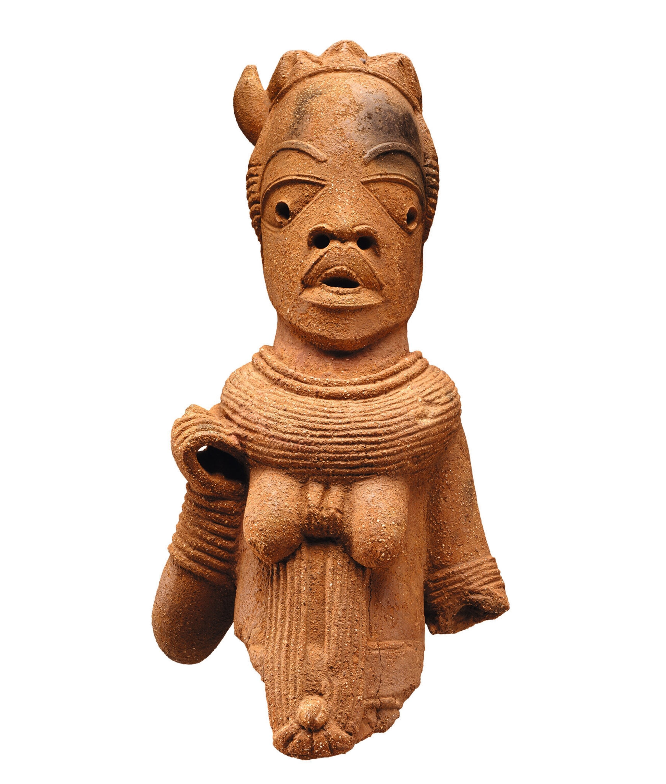 Head and torso of a woman.