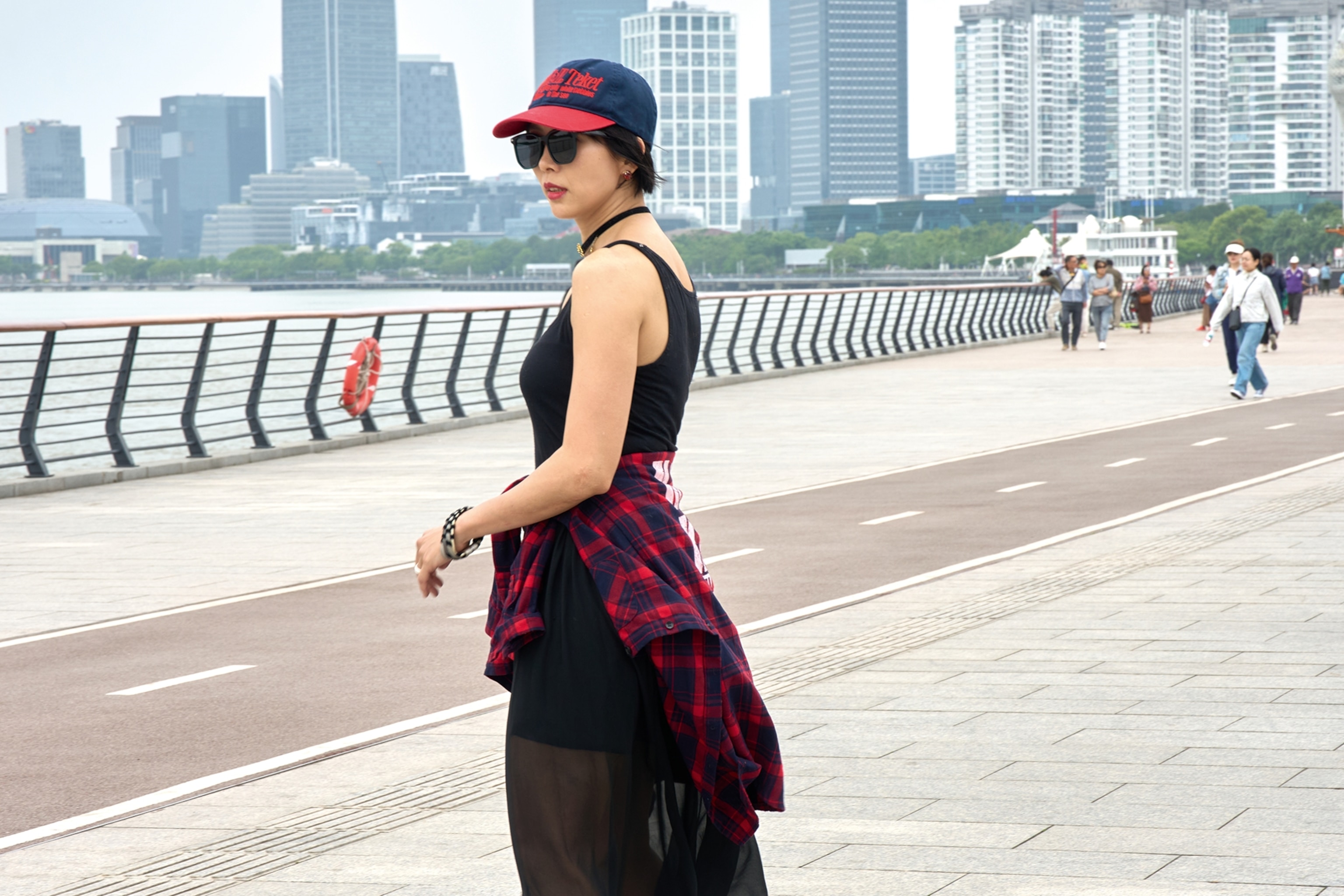 A skateboarder in the West Bund