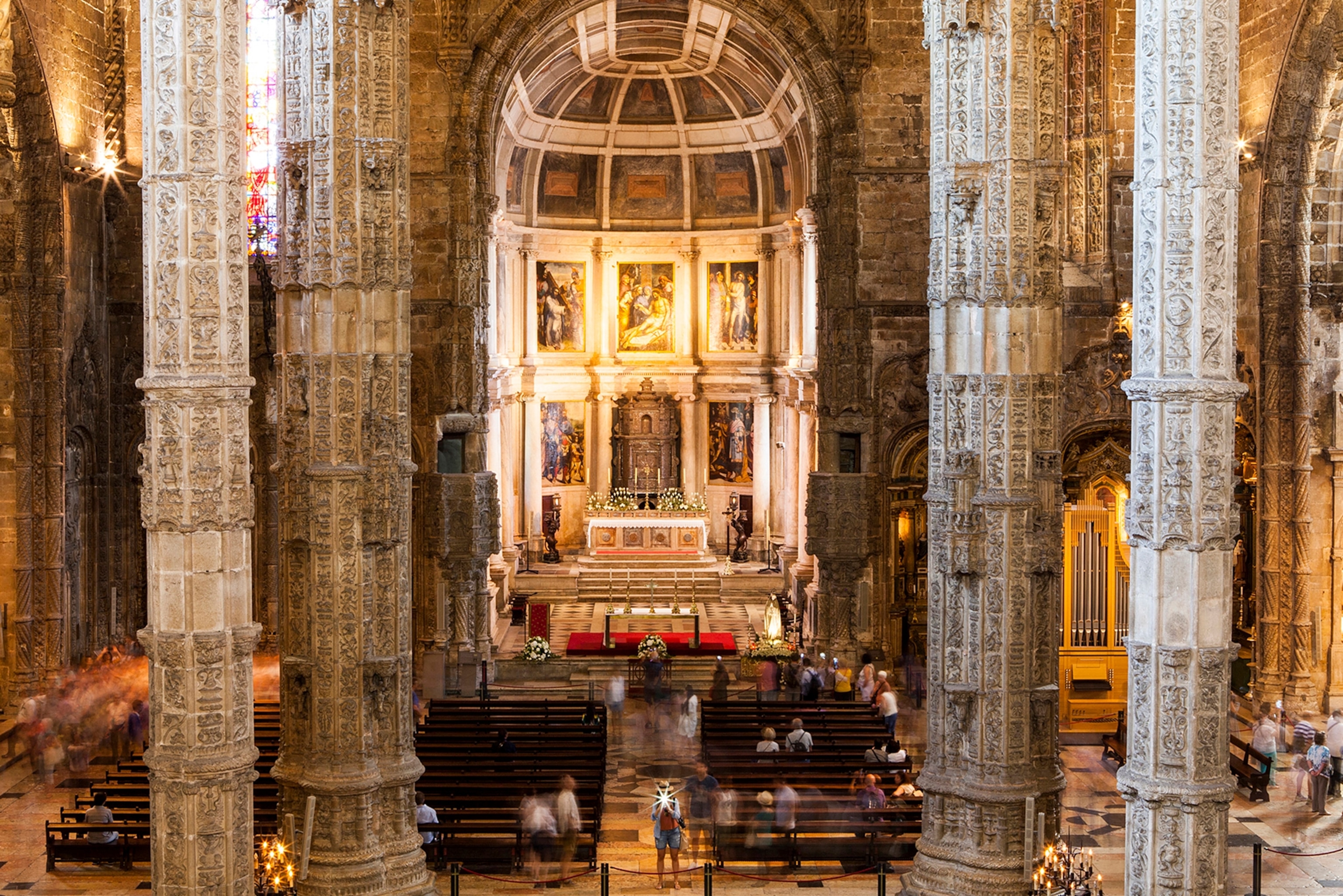 the main chapel of Jerónimos Monastery in Lisbon, Portugal