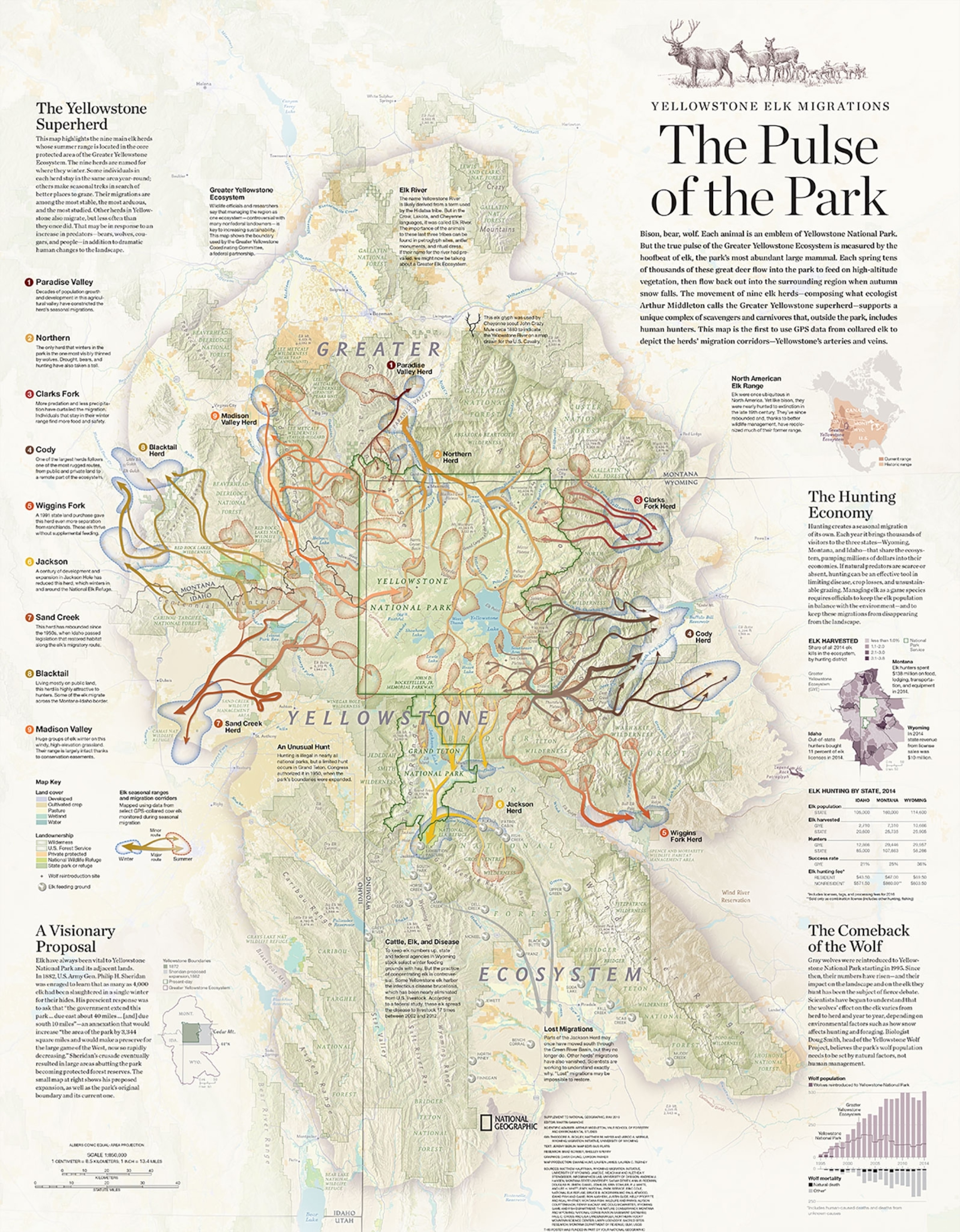 a map of Yellowstone National Park in the United States