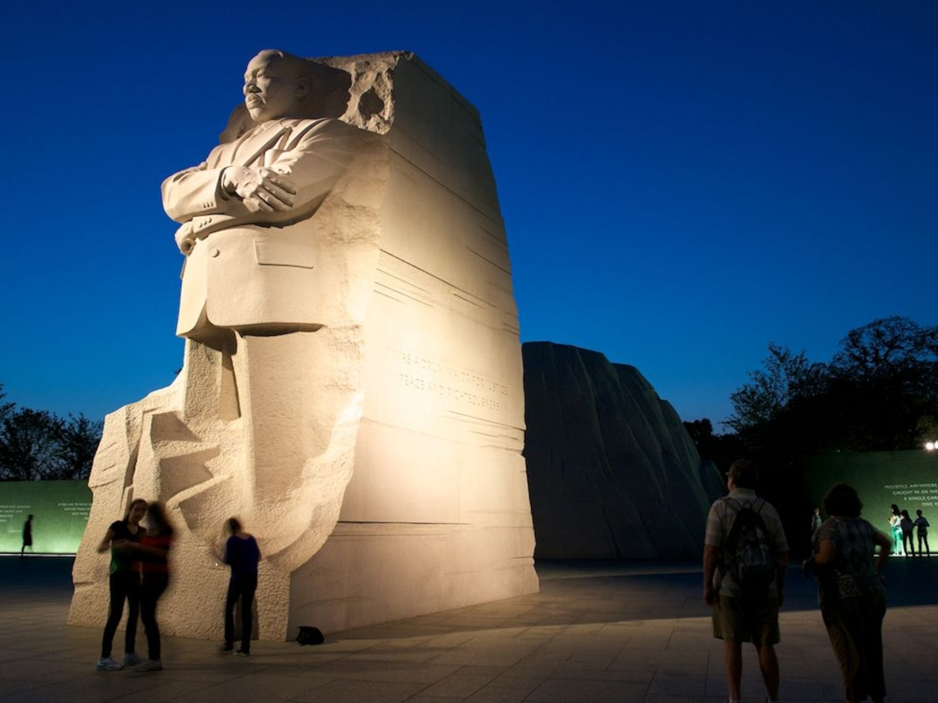 the Martin Luther King Junior Memorial at dusk