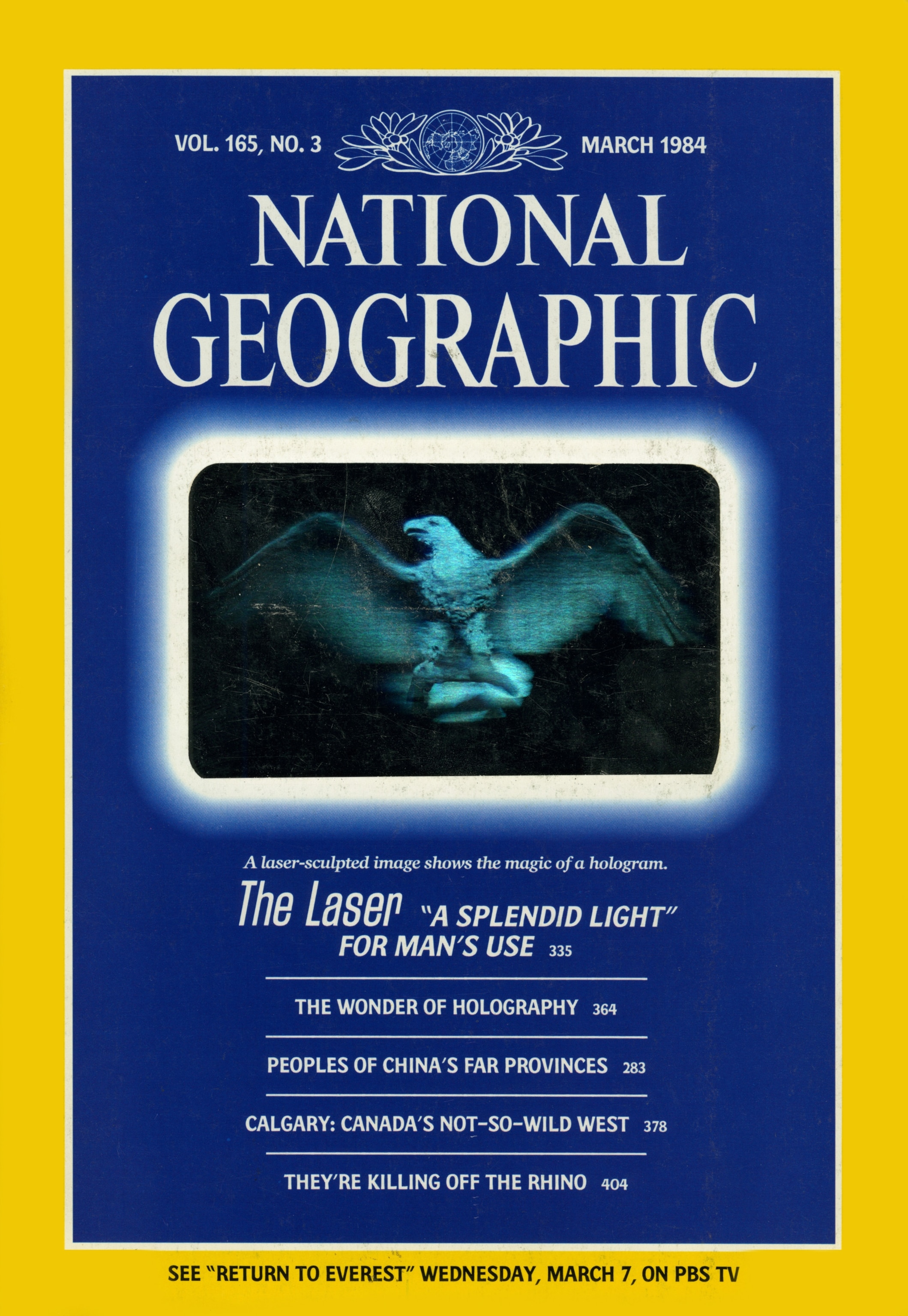 A miniature model of a bald eagle appears in three dimensions in a hologram produced by the American Bank Note Company. The image is best viewed under a single light source.