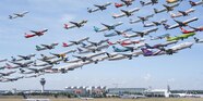 Multiple Airplanes Taking Off