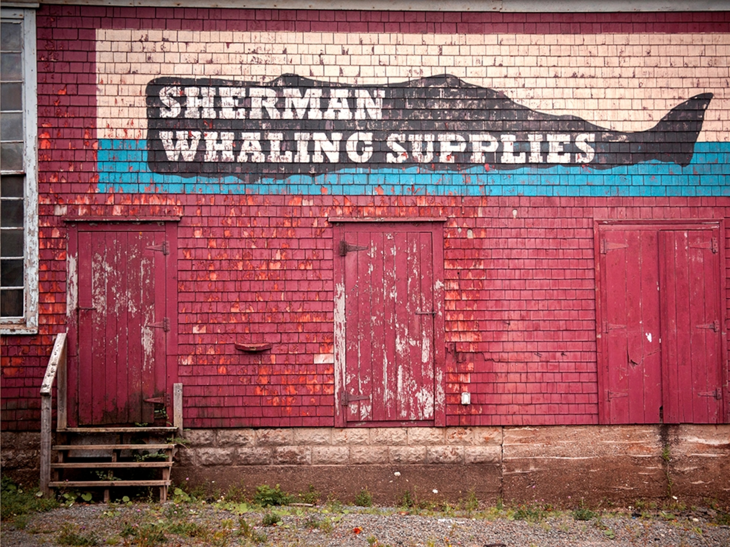 Sherman Whaling Supplies sign in Lunenburg, Nova Scotia, Canada