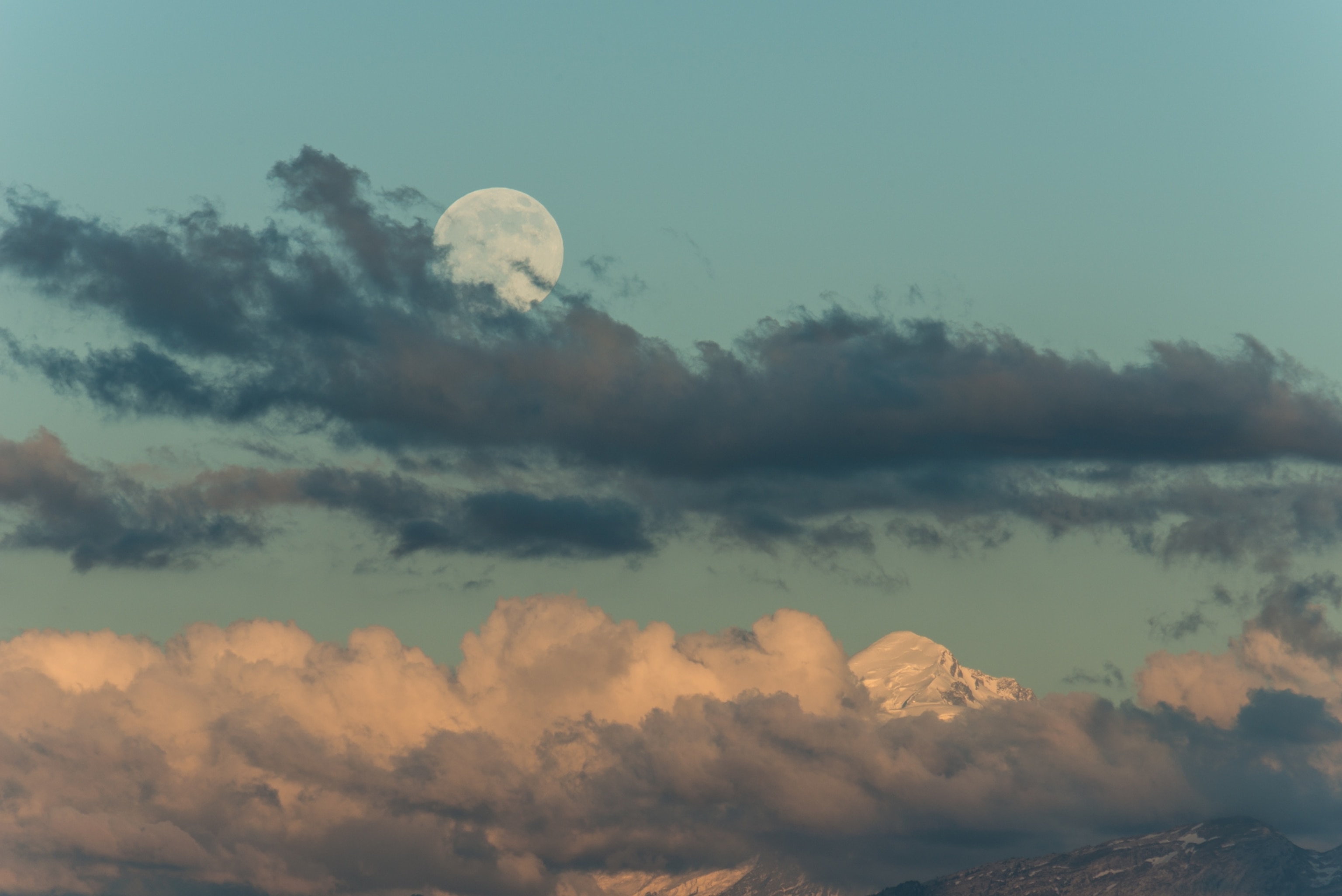 the supermoon over Mont Blanc in the Alps