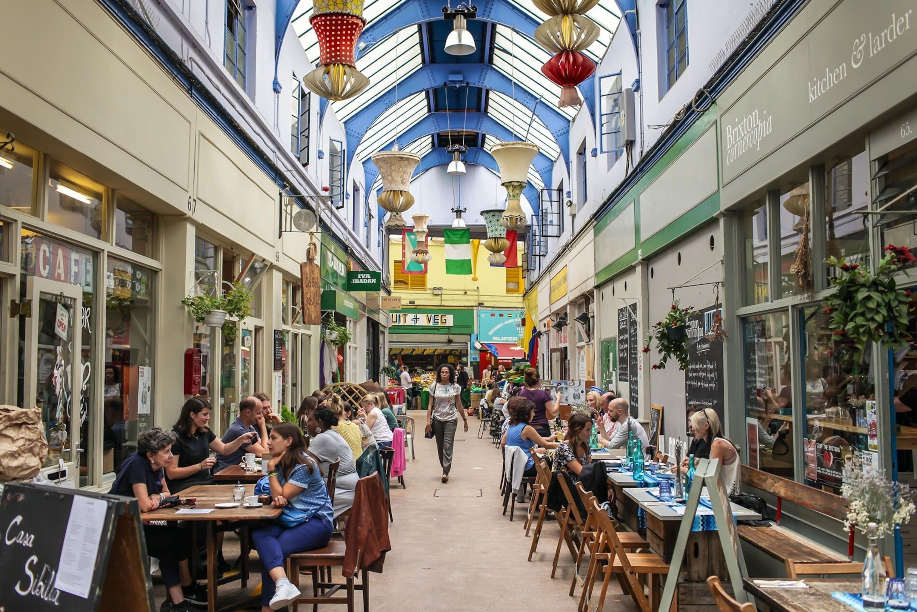 Brixton Market is a warren of alleyways and home to a brilliant array of stalls and pop-up restaurants.