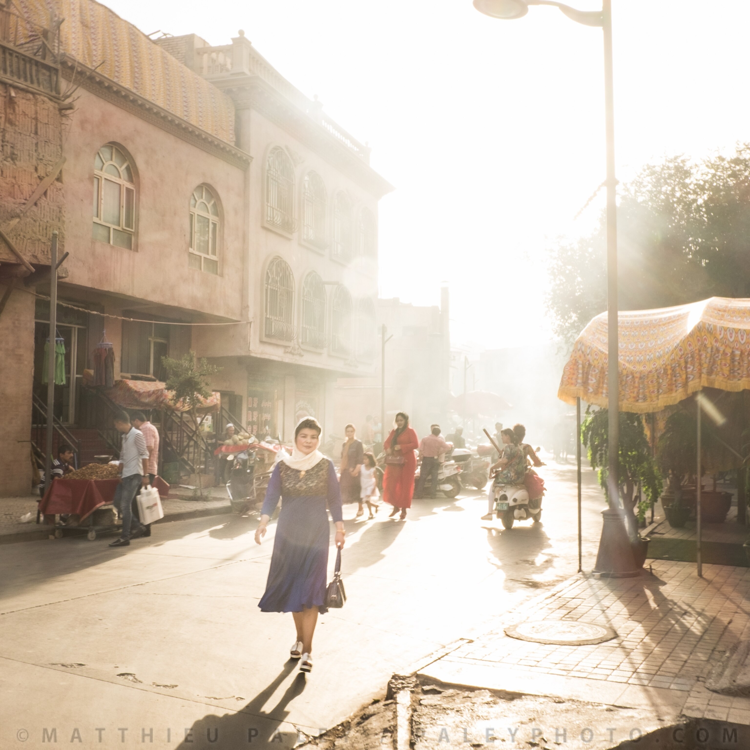 woman walking in Kashgar