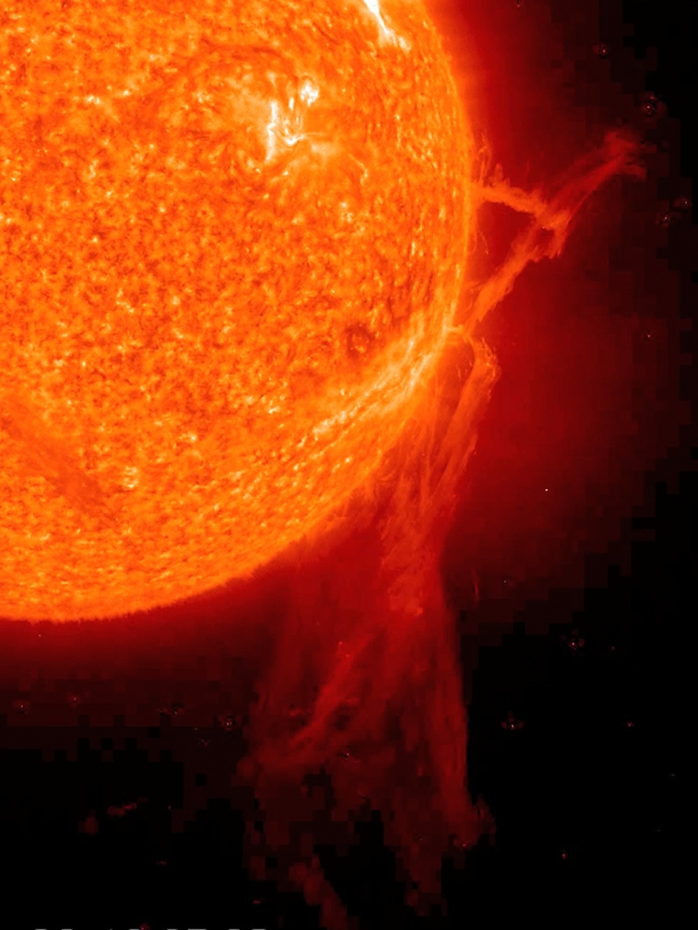 Solar filament breaking away from the sun (NASA picture).