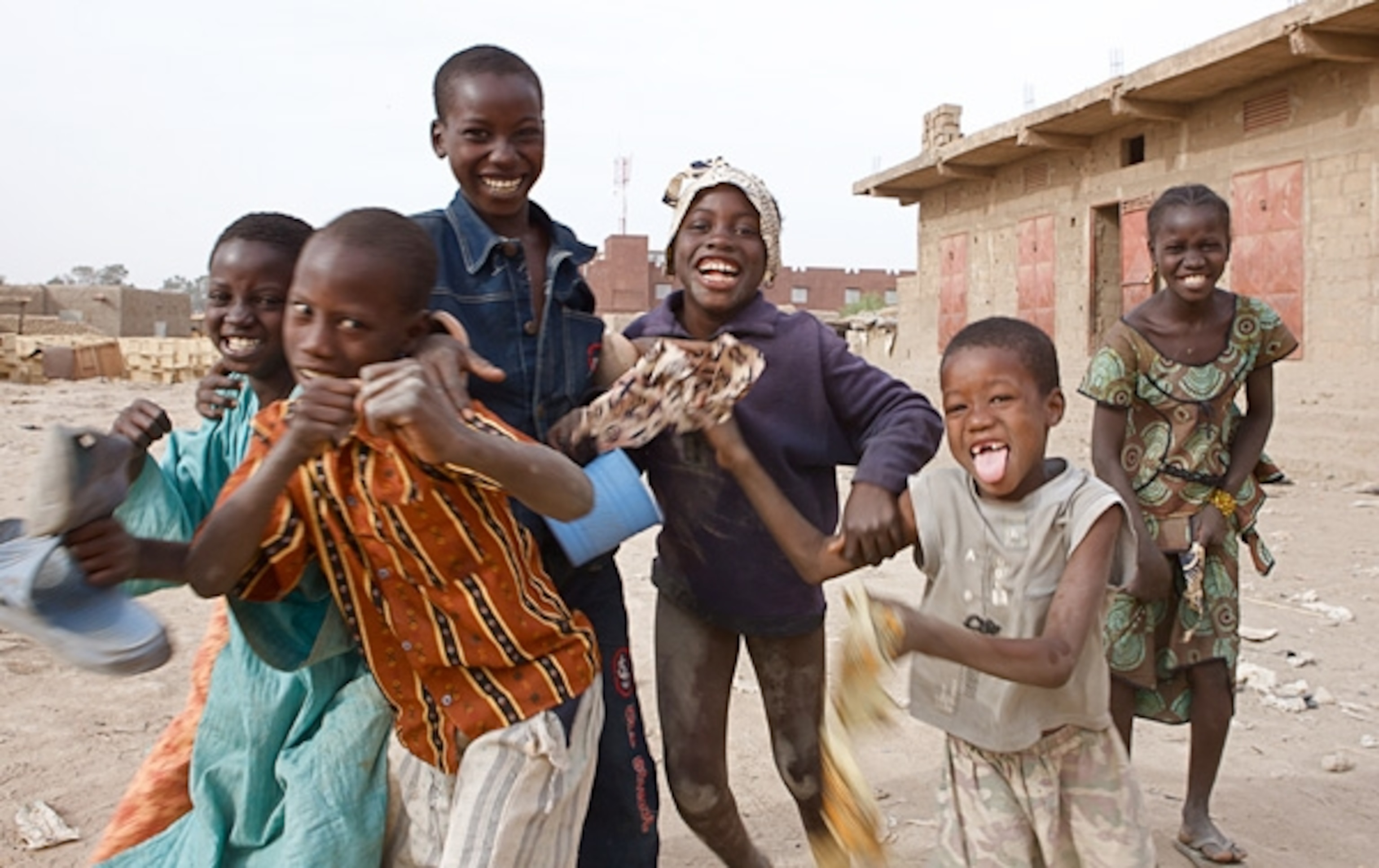 A group of children laughing