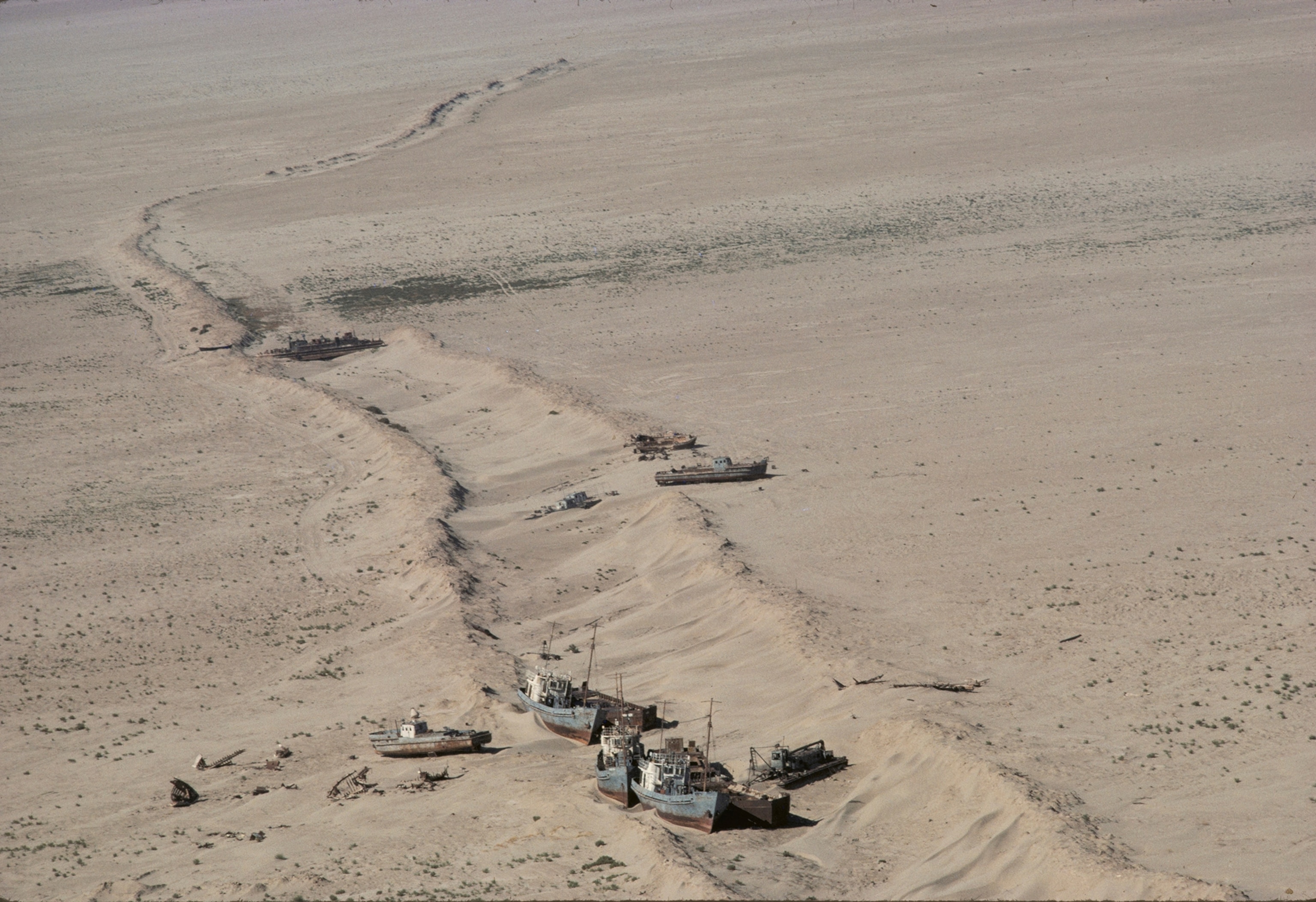In thirty years irrigation has drastically reduced the Aral Sea.