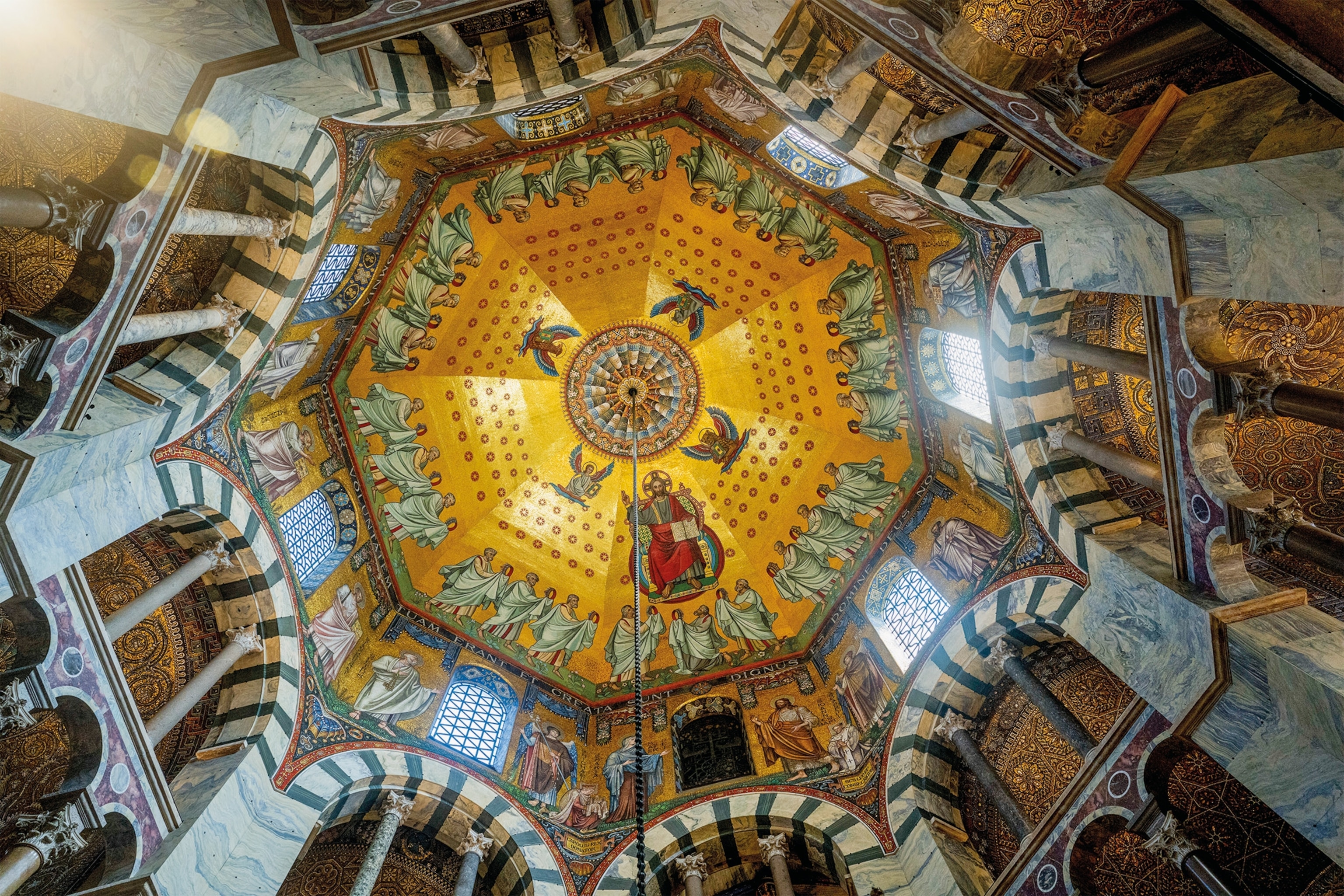 The interior of the Palatine Chapel dome.
