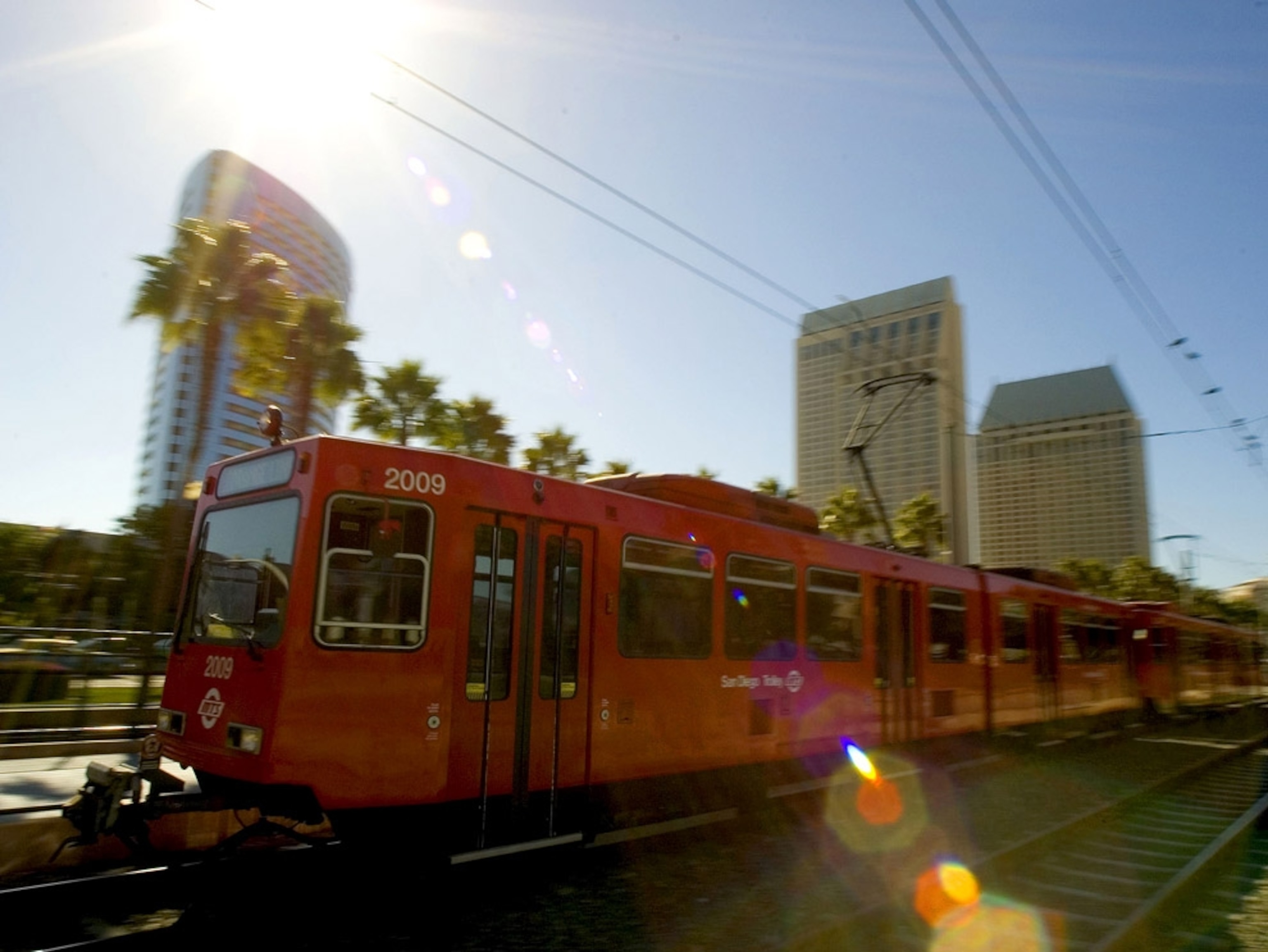 Trolley along Harbor Drive